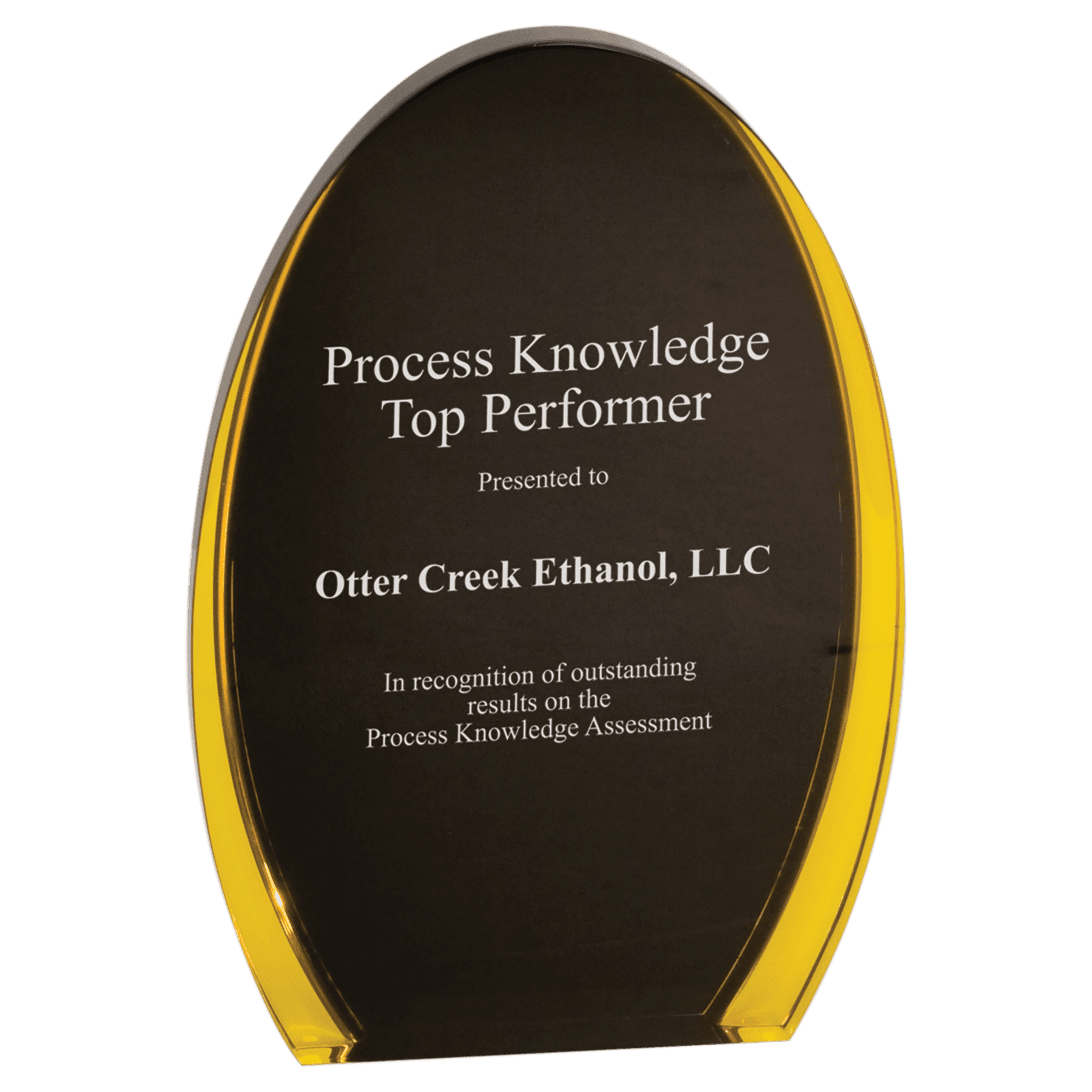 8" Black/Gold Luminary Oval Acrylic