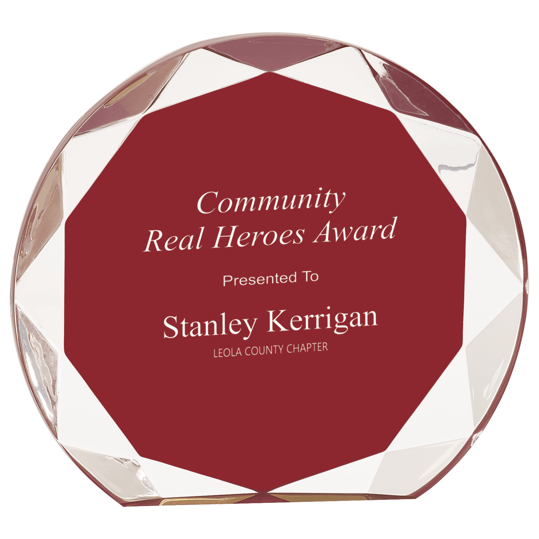 6 1/4" Burgundy Sunburst Acrylic