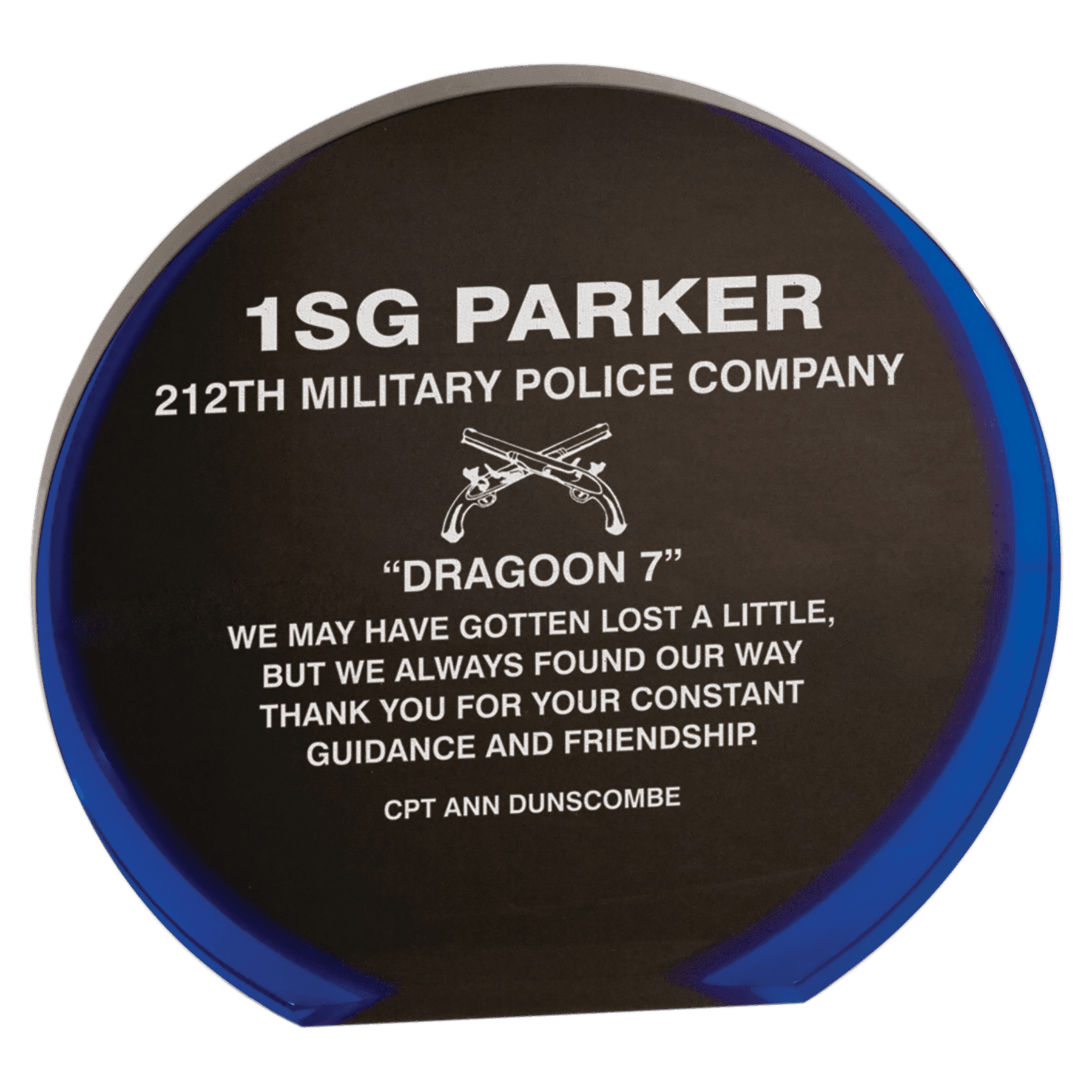 6 1/4" Black/Blue Luminary Circle Acrylic