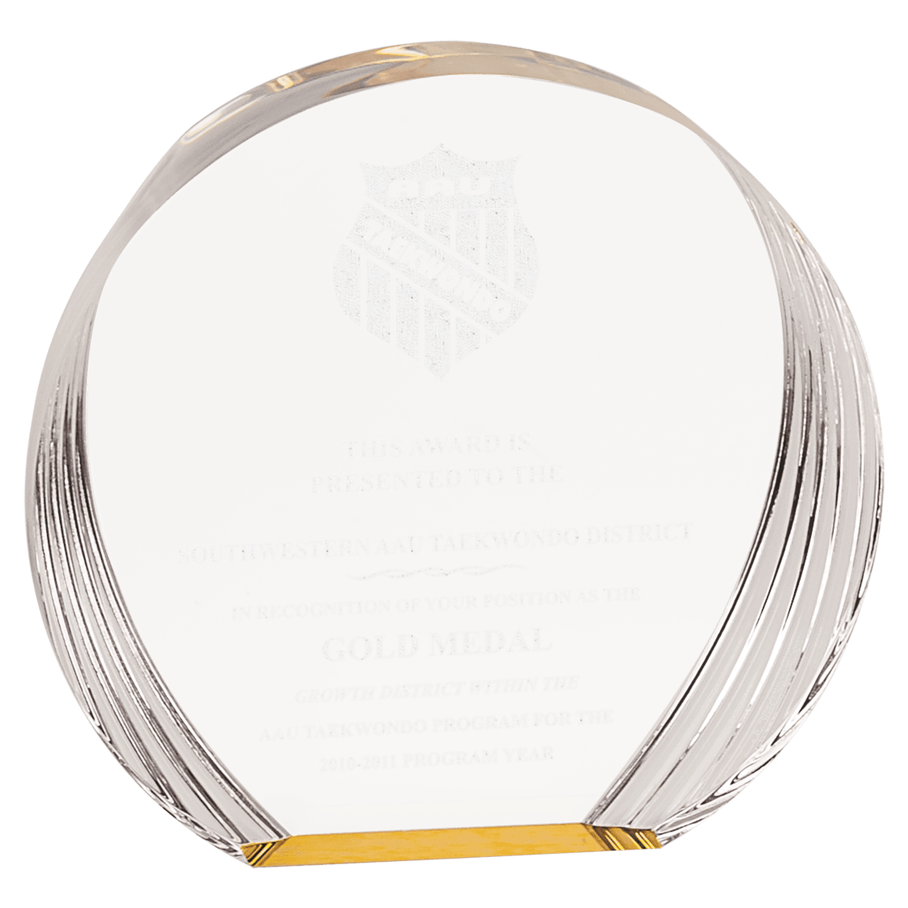 5 3/8" x 5" Gold Round Acrylic