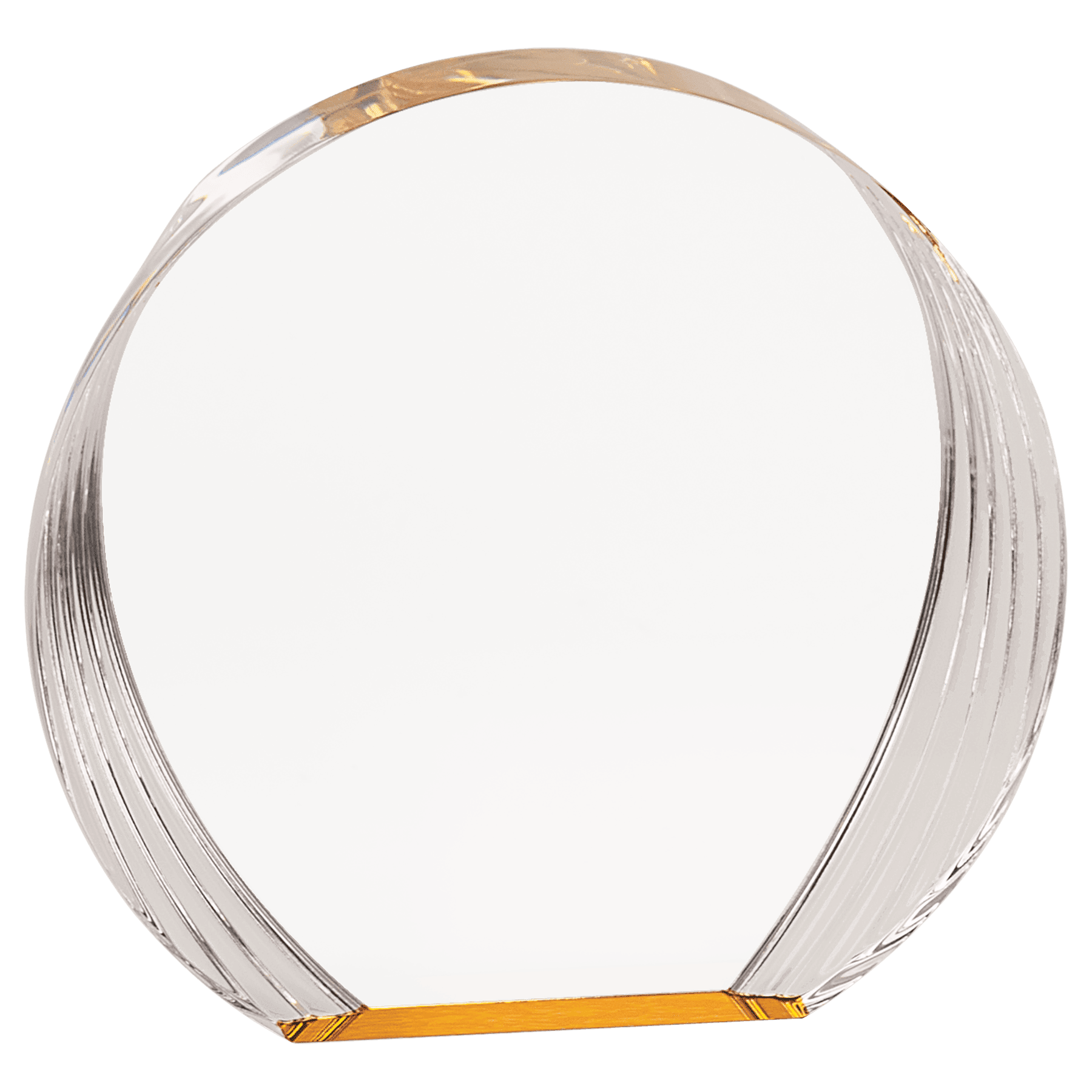 6 1/2" x 6" Gold Round Acrylic