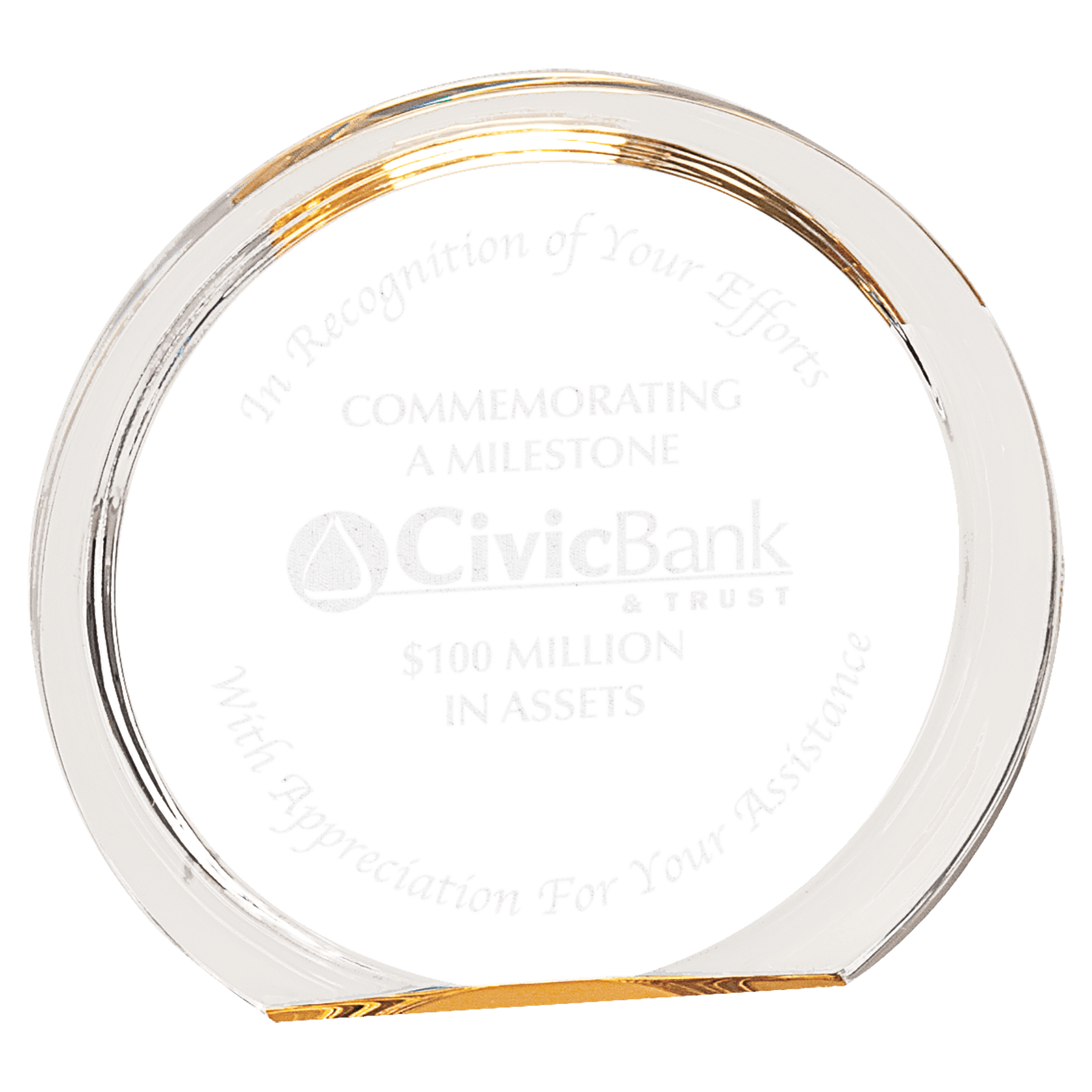 6 3/8" Gold Round Halo Acrylic