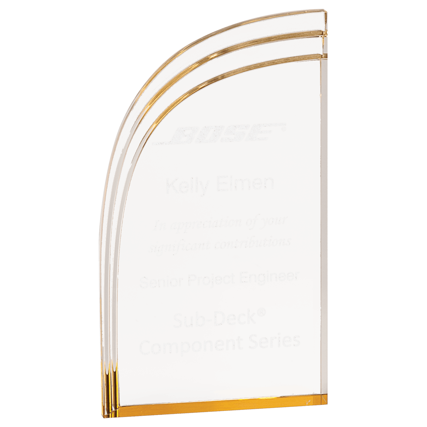 4" x 7" Gold Wave Acrylic