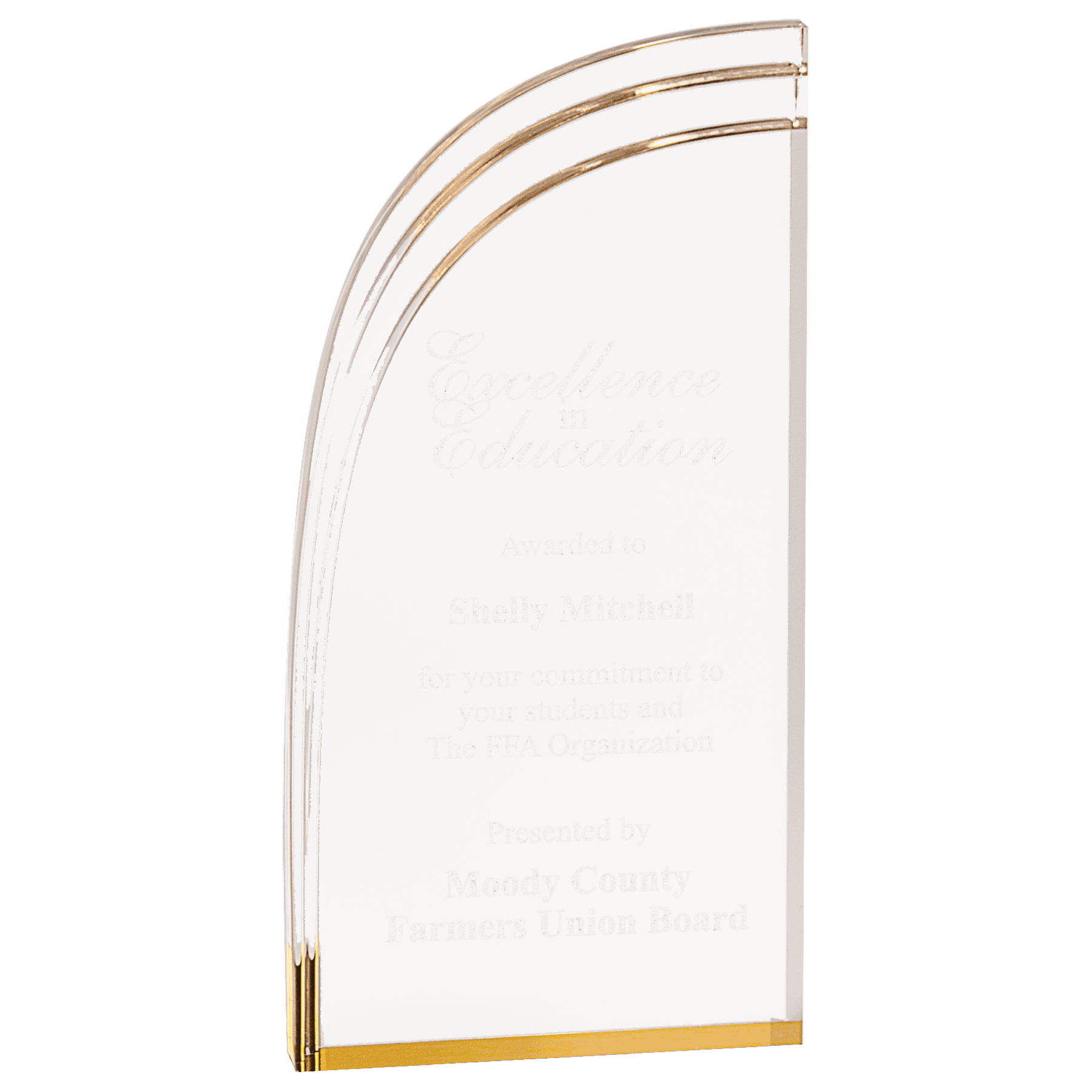 4" x 8" Gold Wave Acrylic