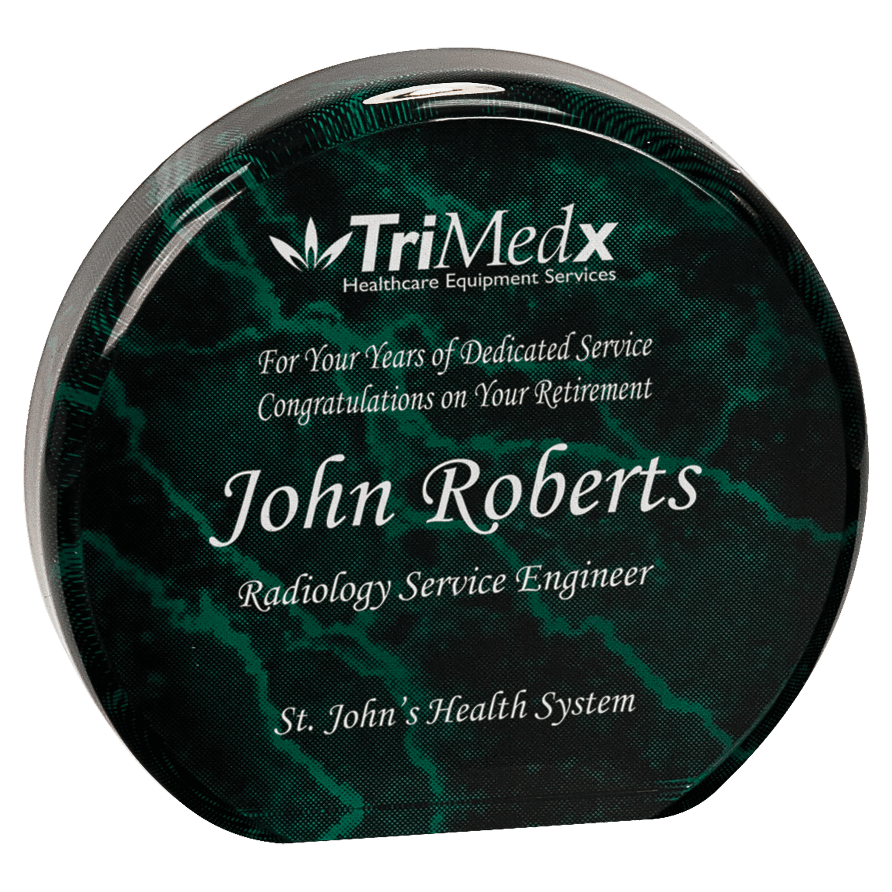 3 1/2" Green Marble Acrylic Circle