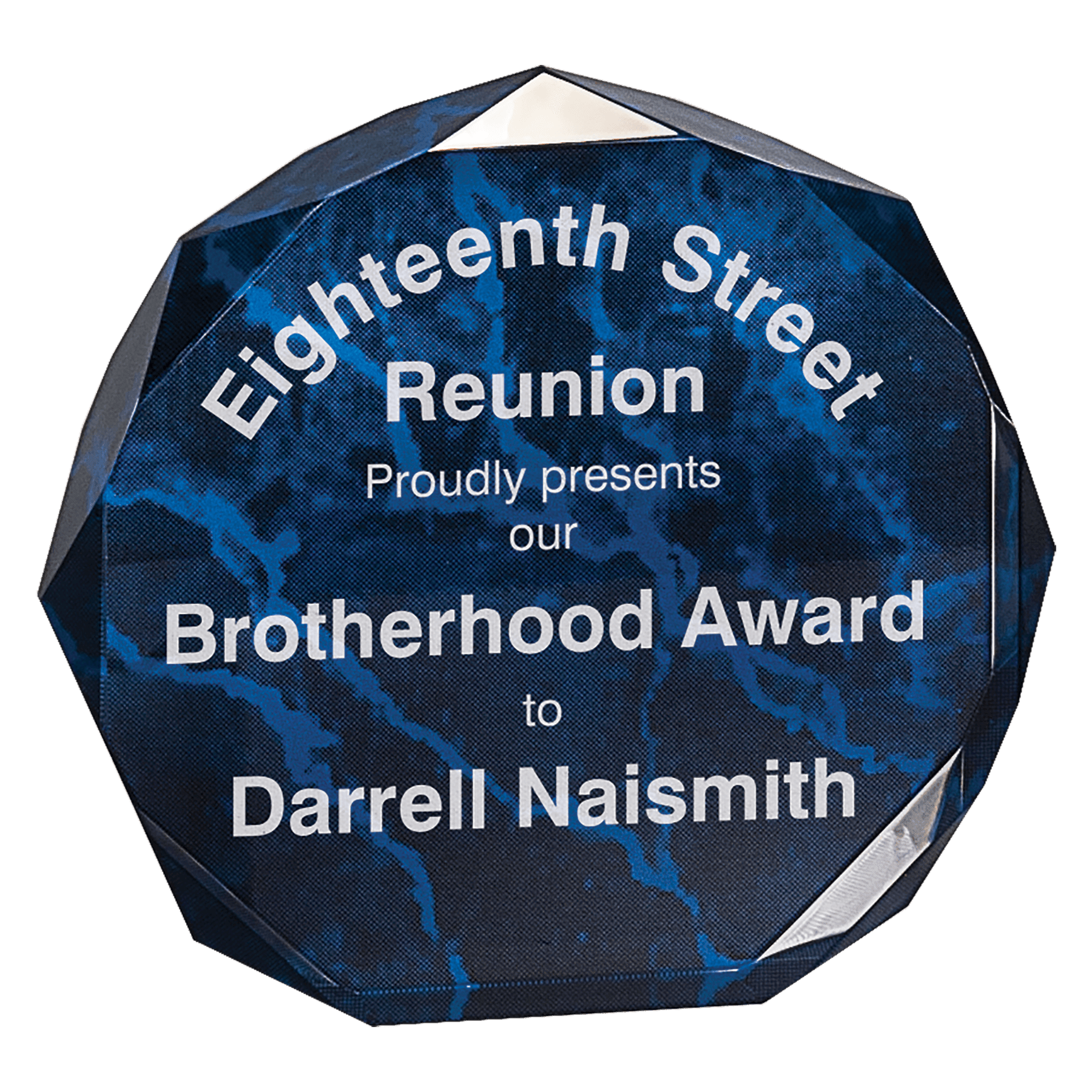 6" Blue Marble Octagon Acrylic Award