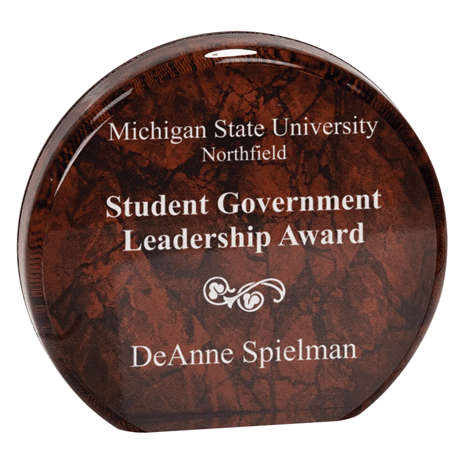 4 1/2" Red Marble Aurora Acrylic