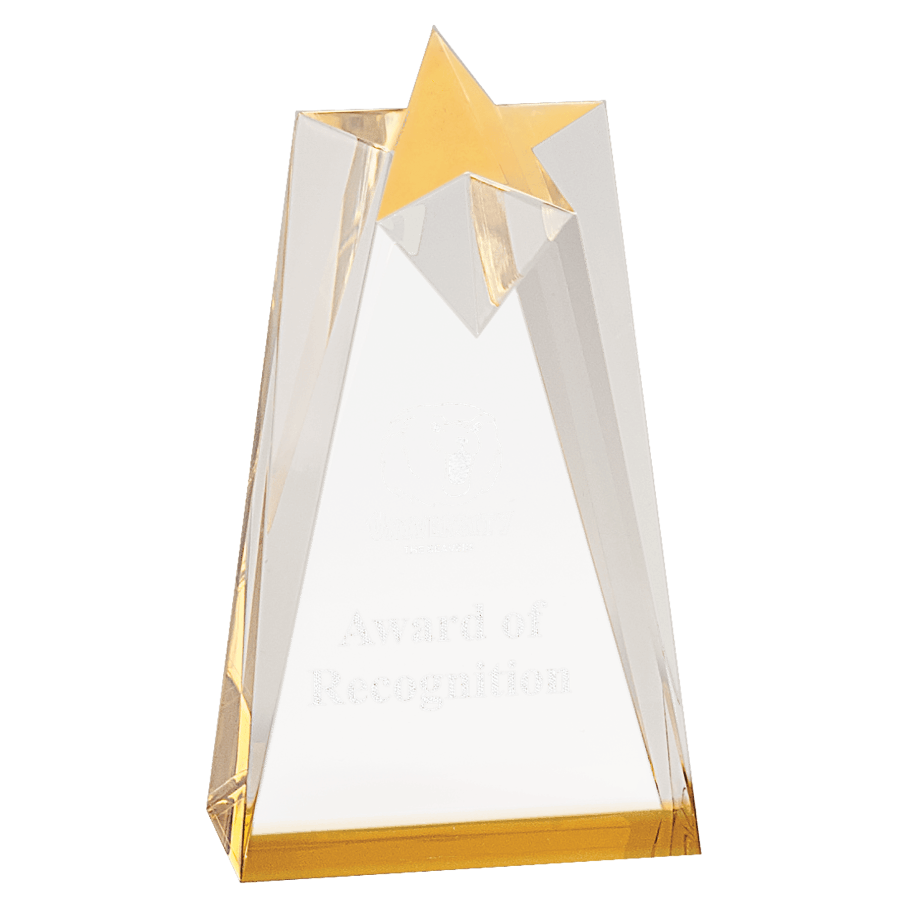 3 1/2" x 6" Gold Sculpted Star Acrylic