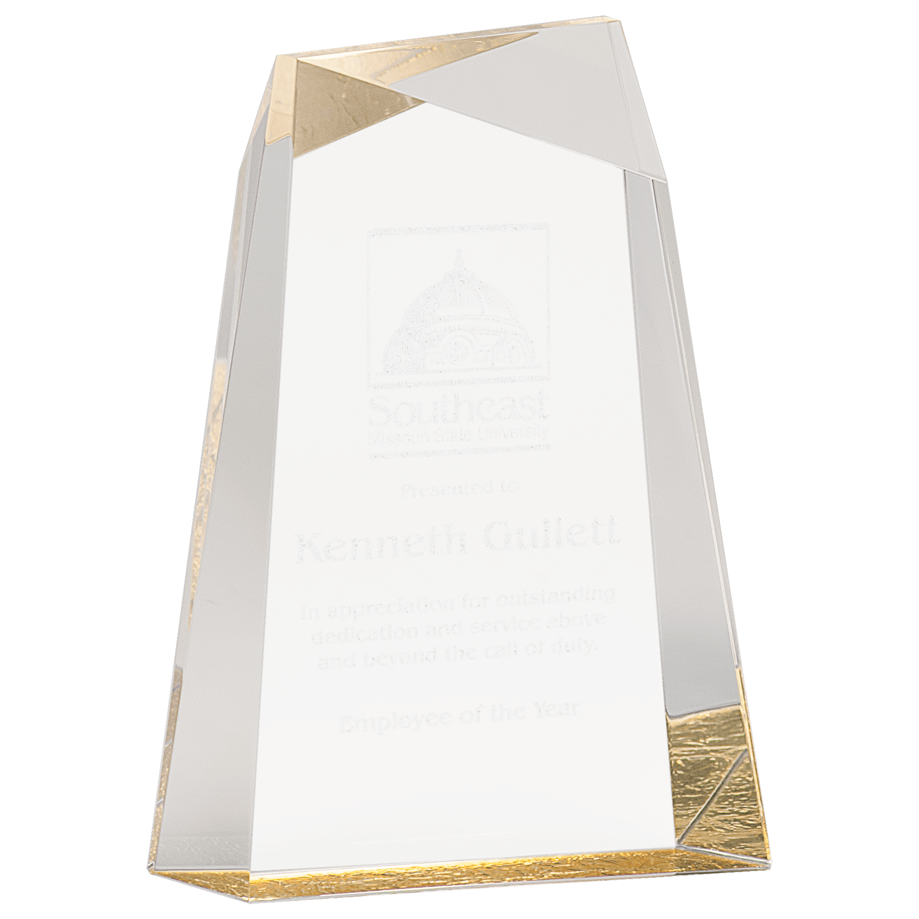 7" Gold Facet Wedge Acrylic