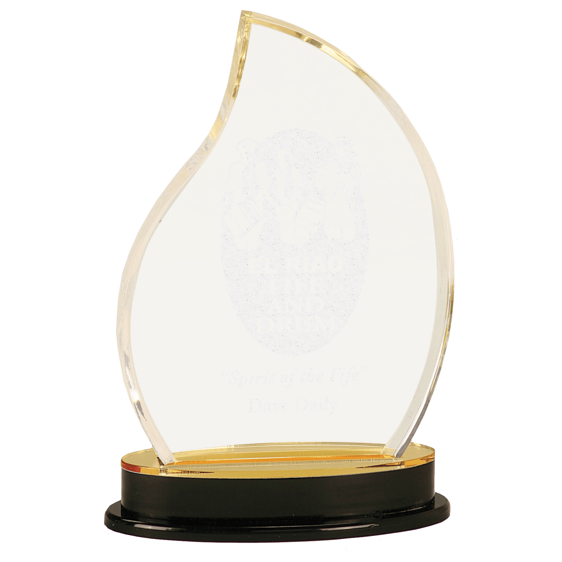 8 1/4" Gold Flame Impress Acrylic