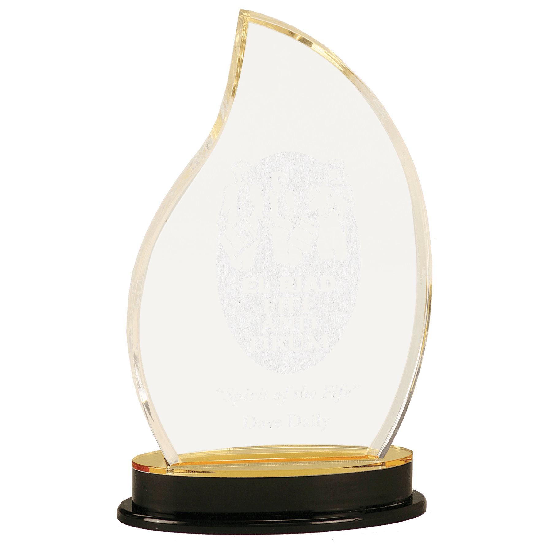 9 1/4" Gold Flame Impress Acrylic