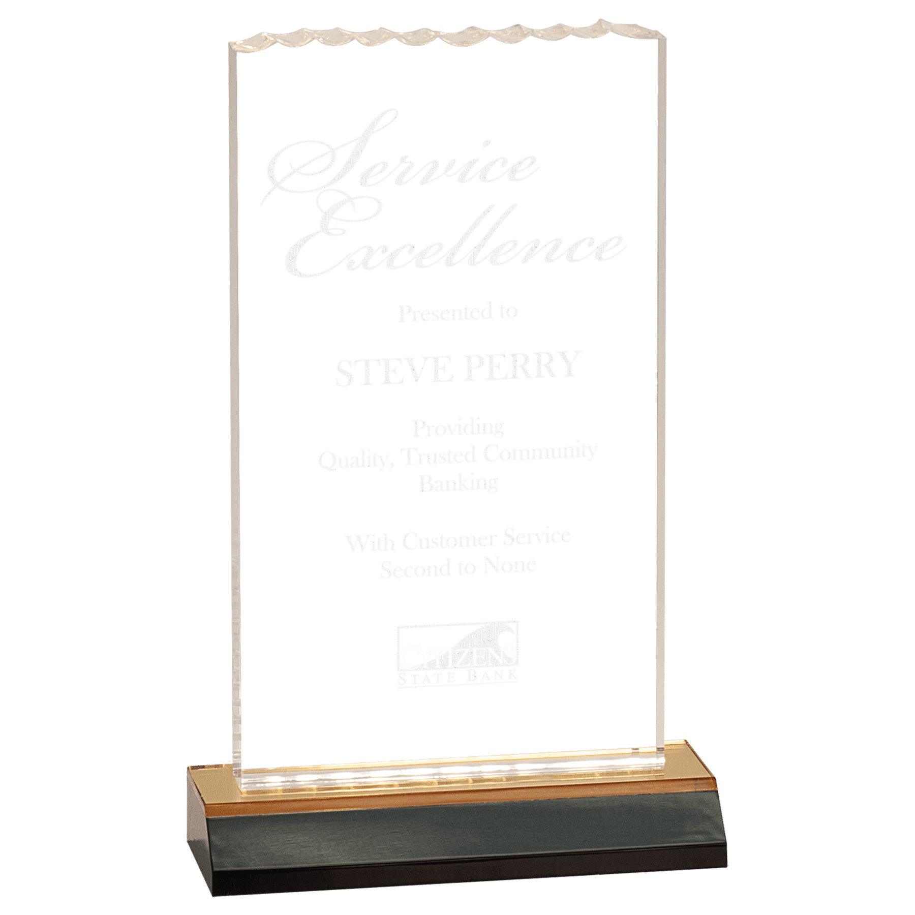 4 1/2" x 8" Gold Reflection Ice Top Acrylic