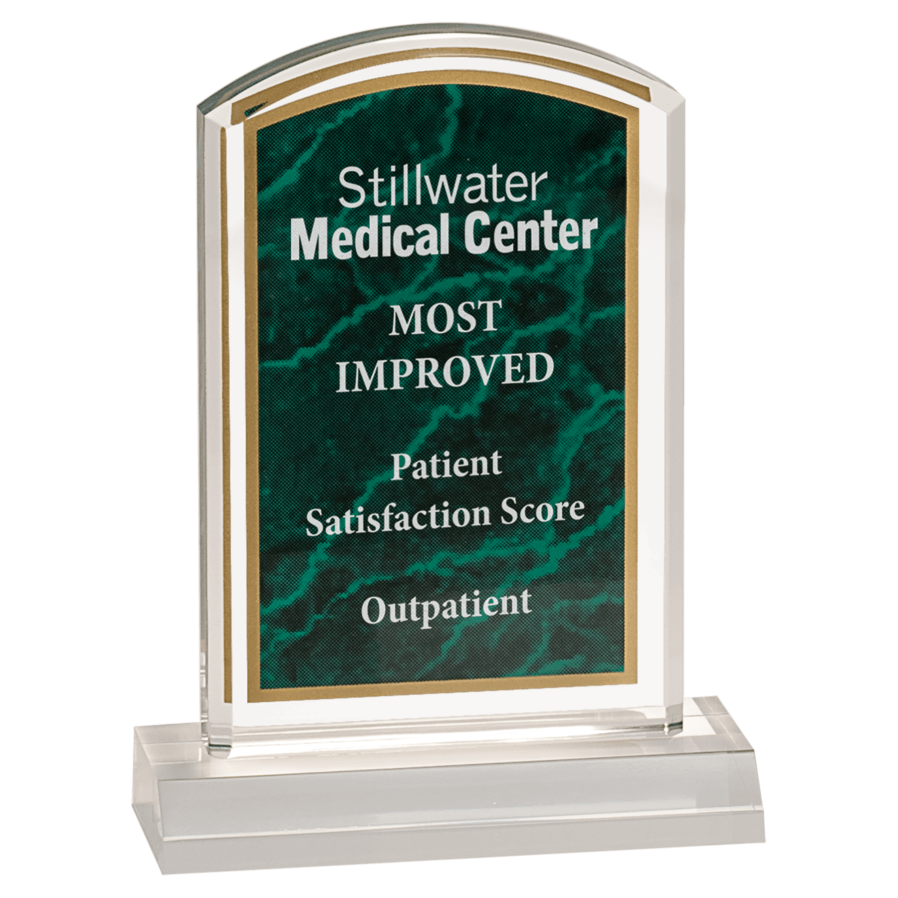 4" x 6" Green Marbleized Acrylic with 5" Base