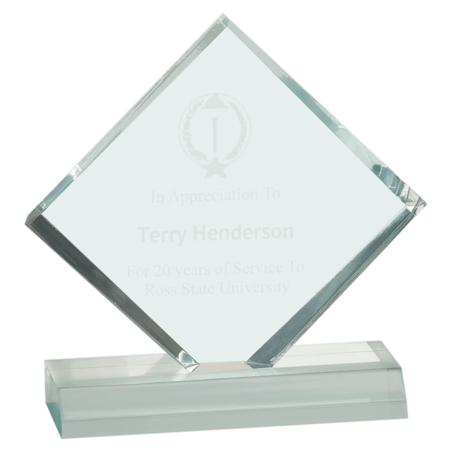 5" x 5" Jade Diamond Jewel Beveled Acrylic Blank