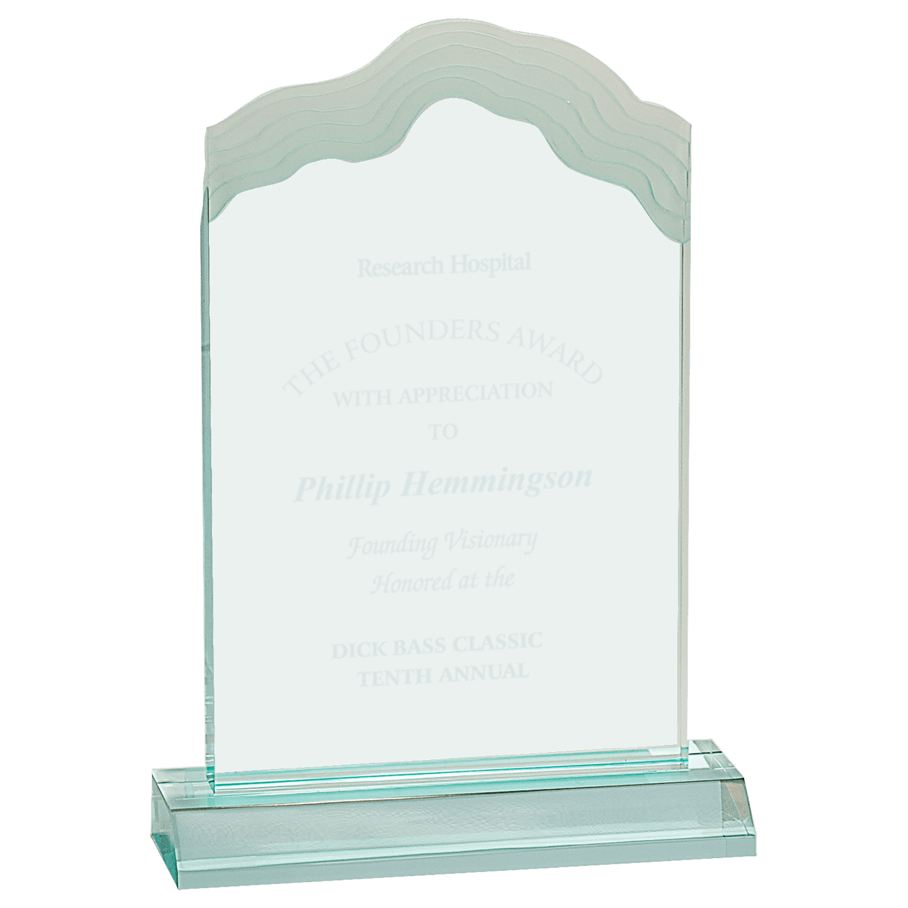 5" x 8" Jade Frosted White Cap Edge Acrylic with 6" Base