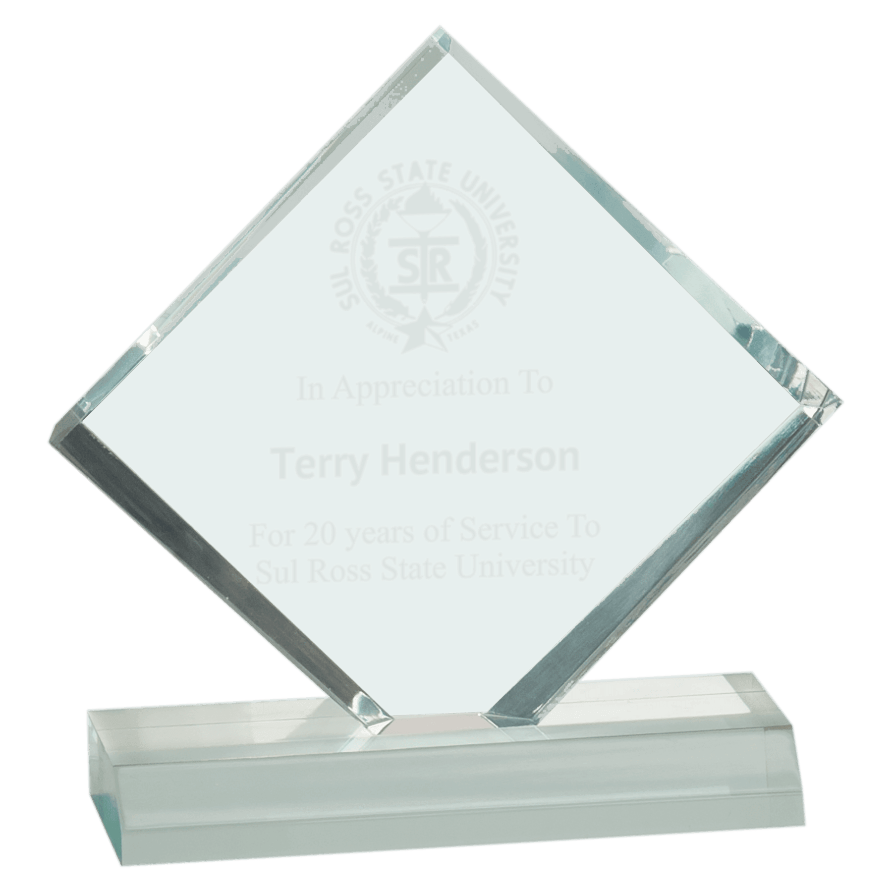 3 1/2" x 3 1/2" Jade Diamond Jewel Beveled Acrylic Blank