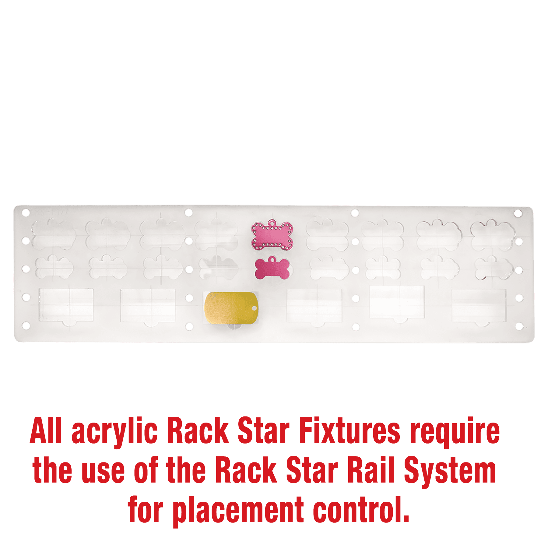 Rack Star Dog Bone/Dog Tag Fixture-Holds 9 Large, 9 Small Bone and 6 Dog Tags