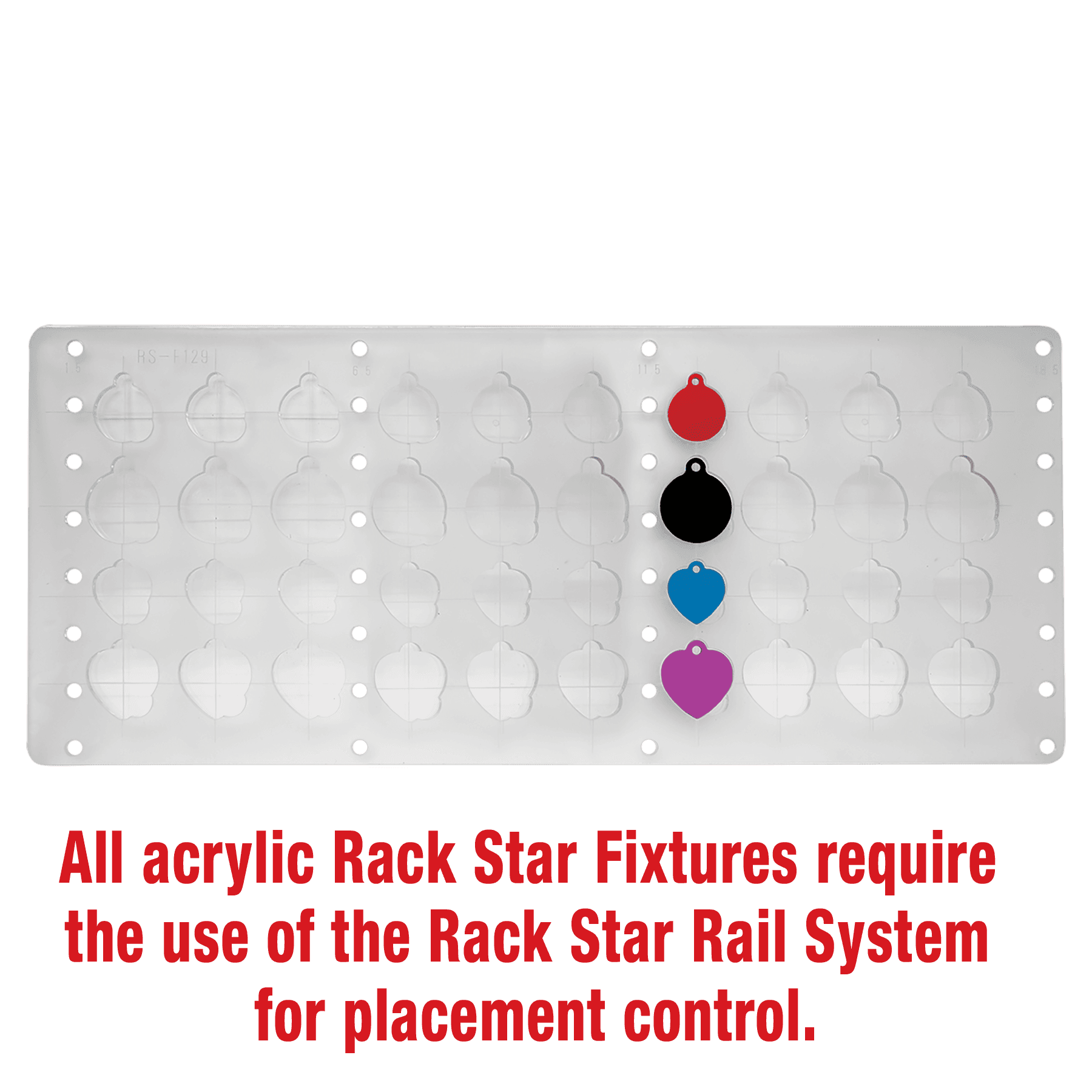 Rack Star Metal Round Tag/Heart Tag Fixture-holds 10 Each Size Round and Heart