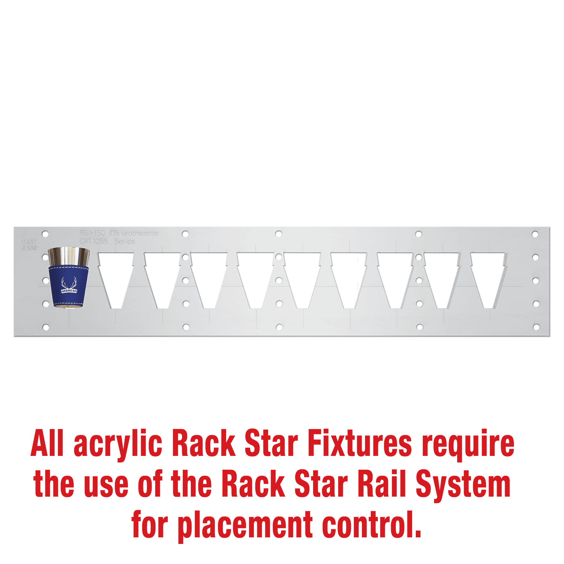 Laserable Leatherette Shot Glass Fixture-Holds 10