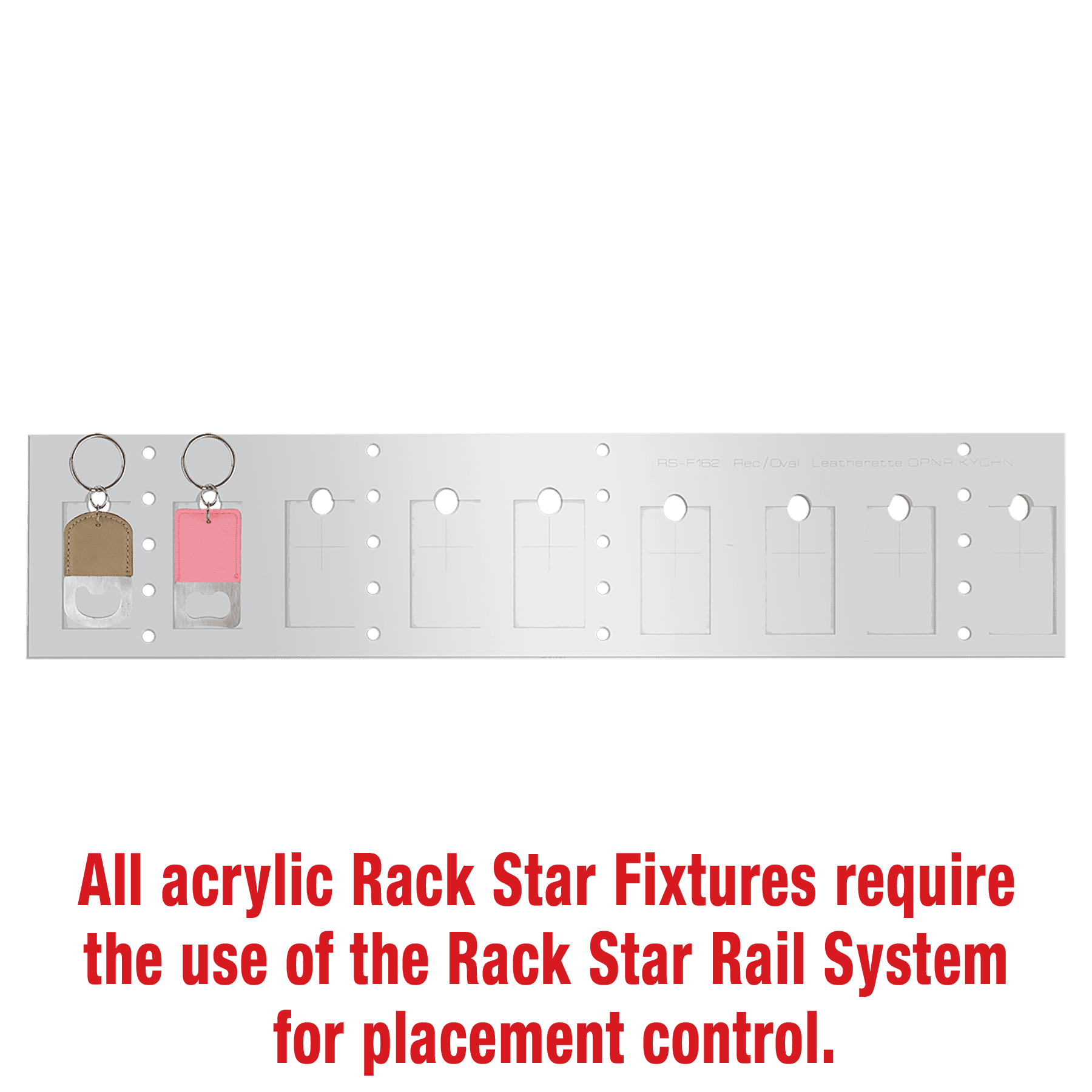 2 3/4" x 1 1/2" Rectangle/Oval Key Chain Fixture- Holds 9