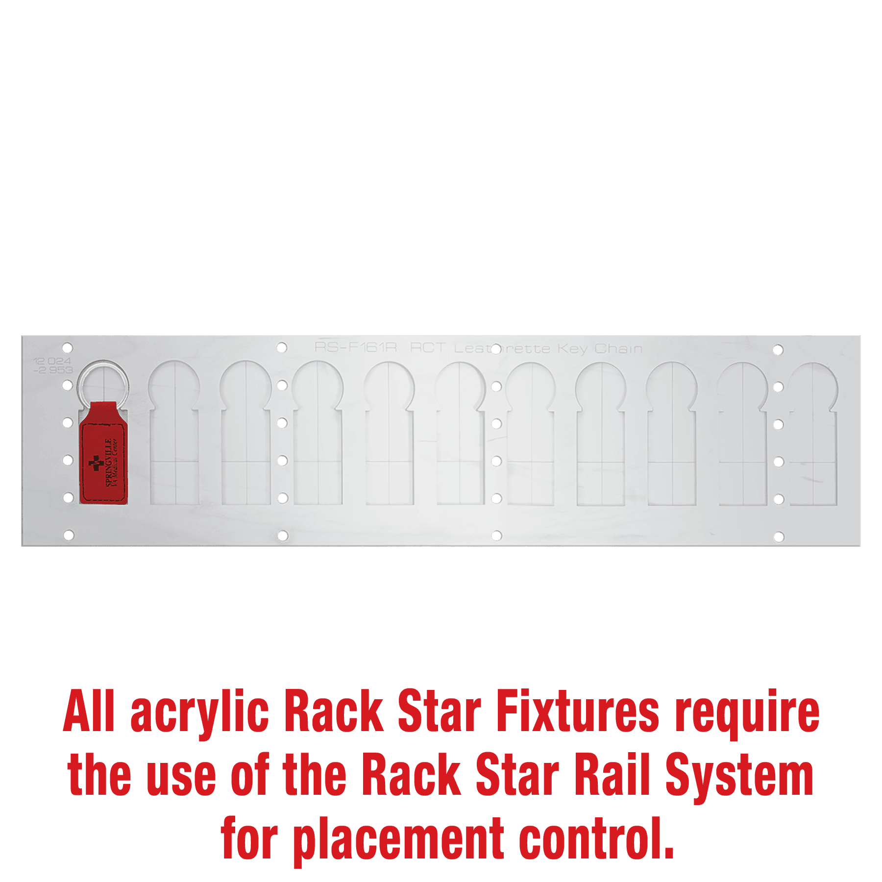 2 3/4" x 1 1/4" Rectangle Keychain Rack Star Fixture