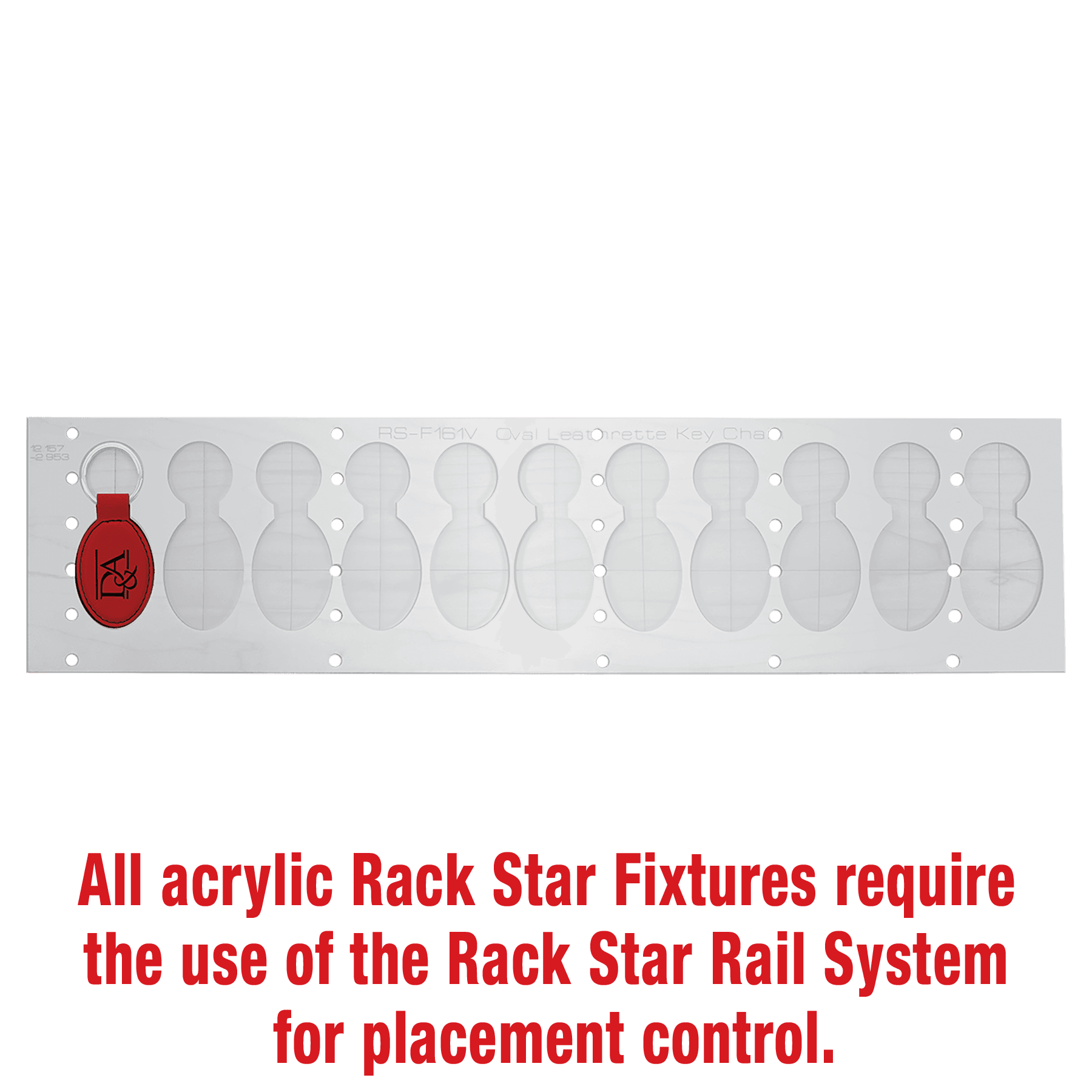 3" x 1 3/4" Oval Key Chain Rack Star Fixture