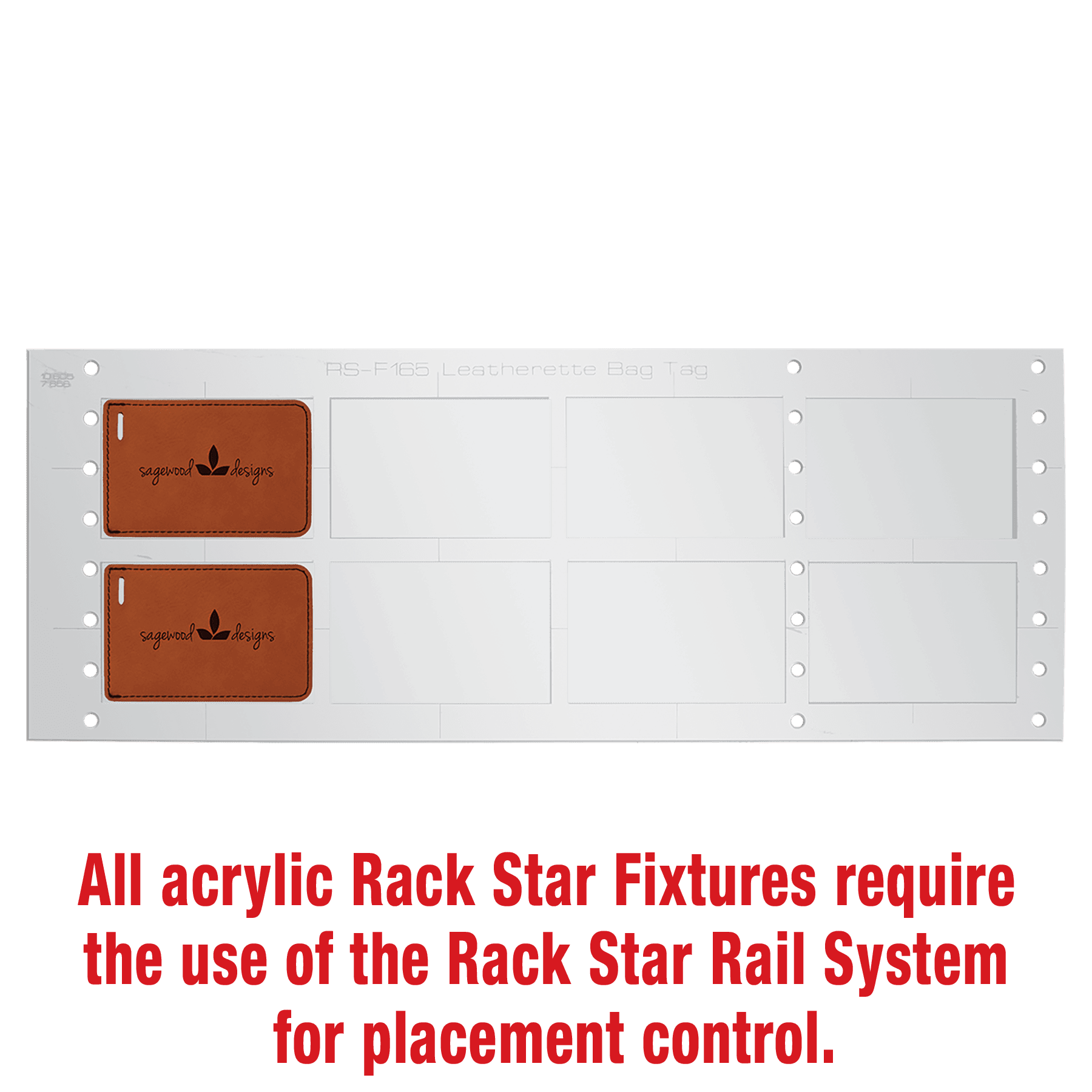 4 1/4" x 2 3/4" Bag Tag Holder Rack Star Fixture- Holds 8