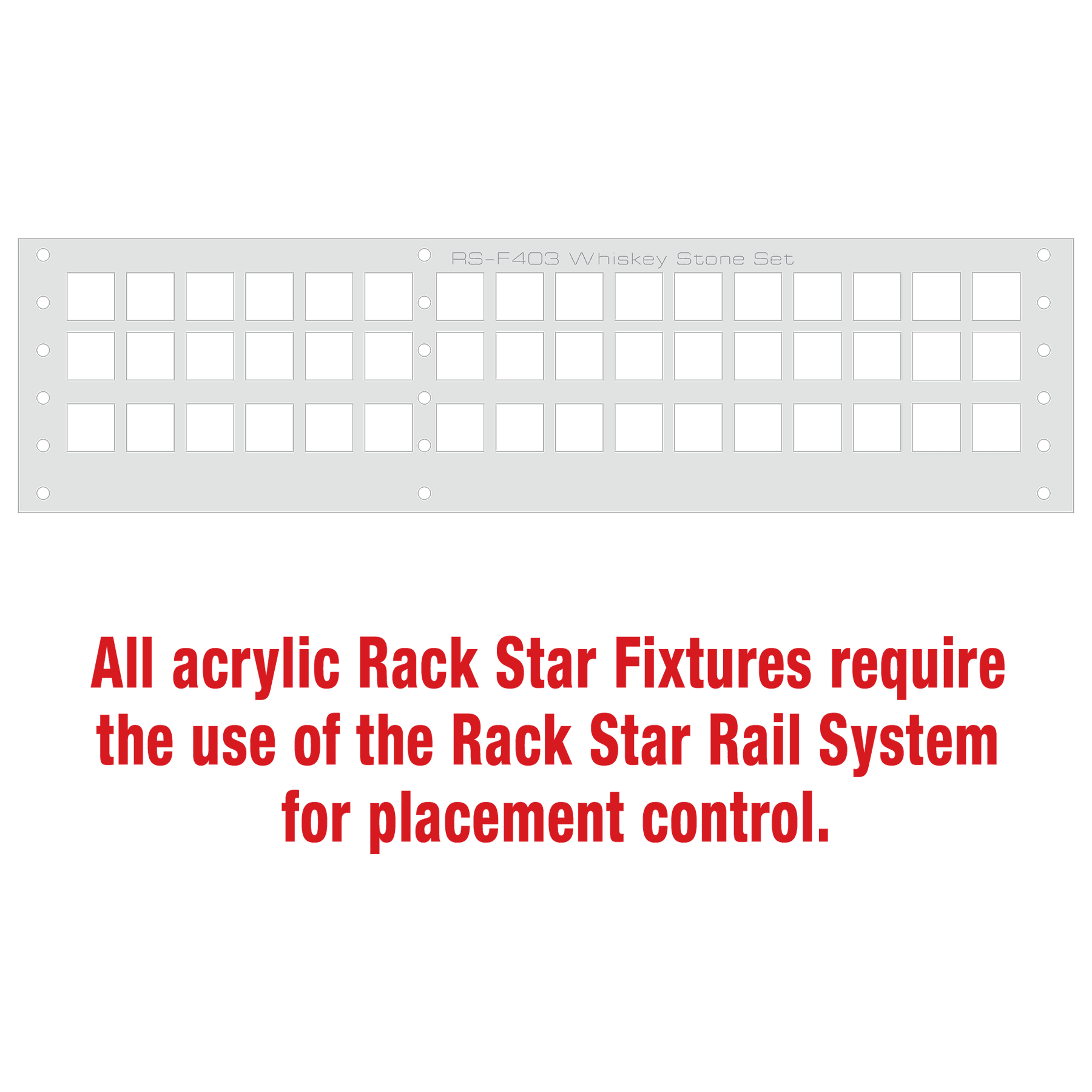 1" x 1" x 1" Whiskey Stone Fixture- Holds 48