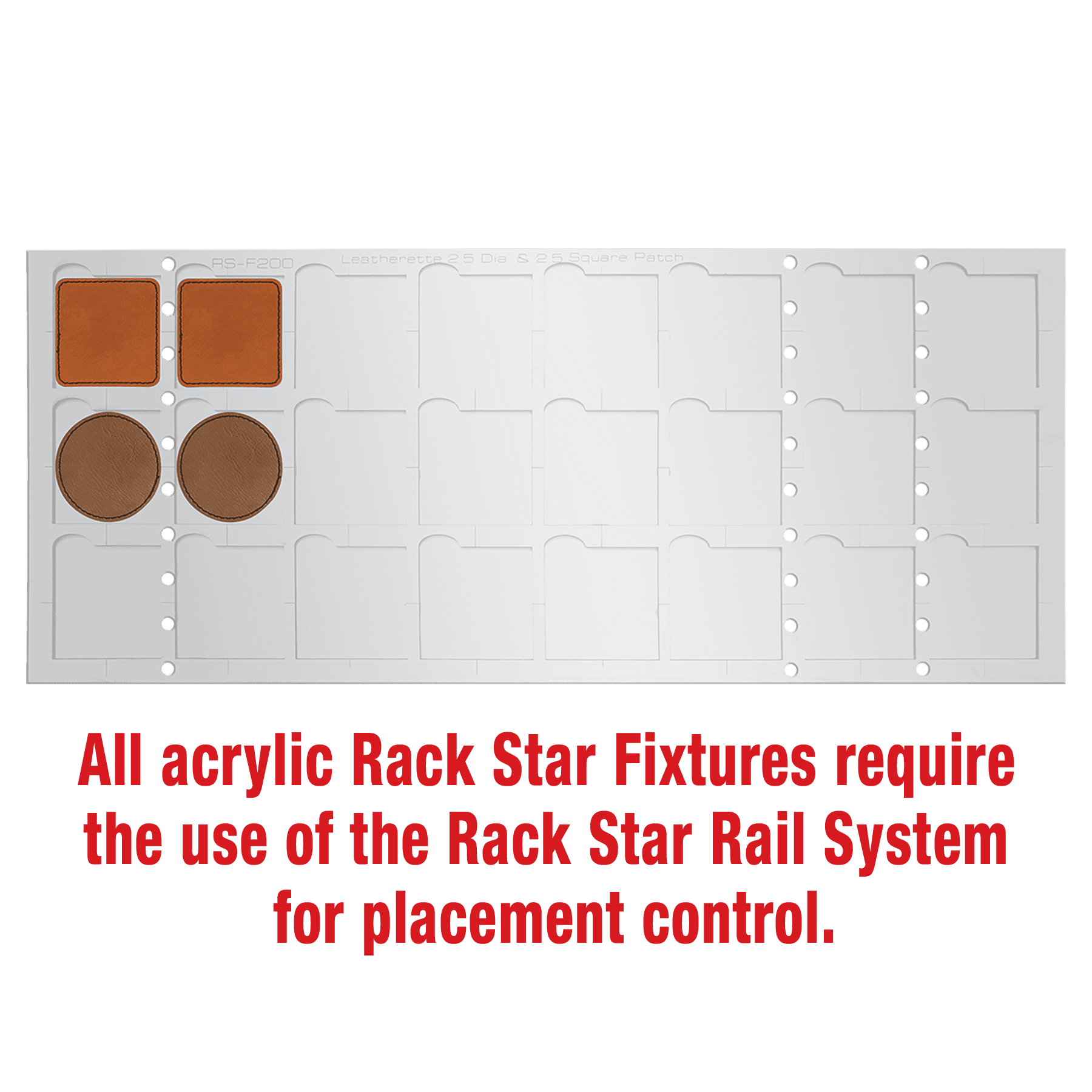 2 1/2" x 2 1/2" Square/Round Laserable Leatherette Patch Fixture-Holds 24