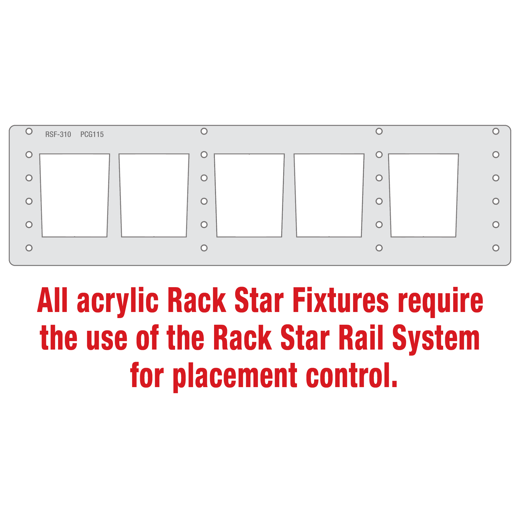 PCG115 11 oz. On The Rocks Glass Rack Star Fixture- Holds 5