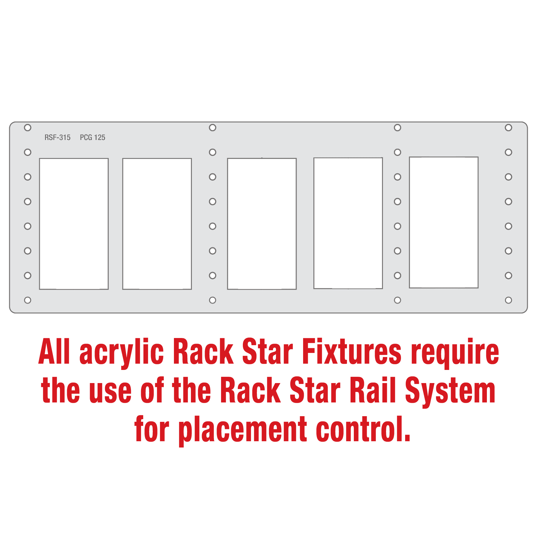 PCG125 16 oz. Can Glass Stemless Rack Star Fixture- Holds 5