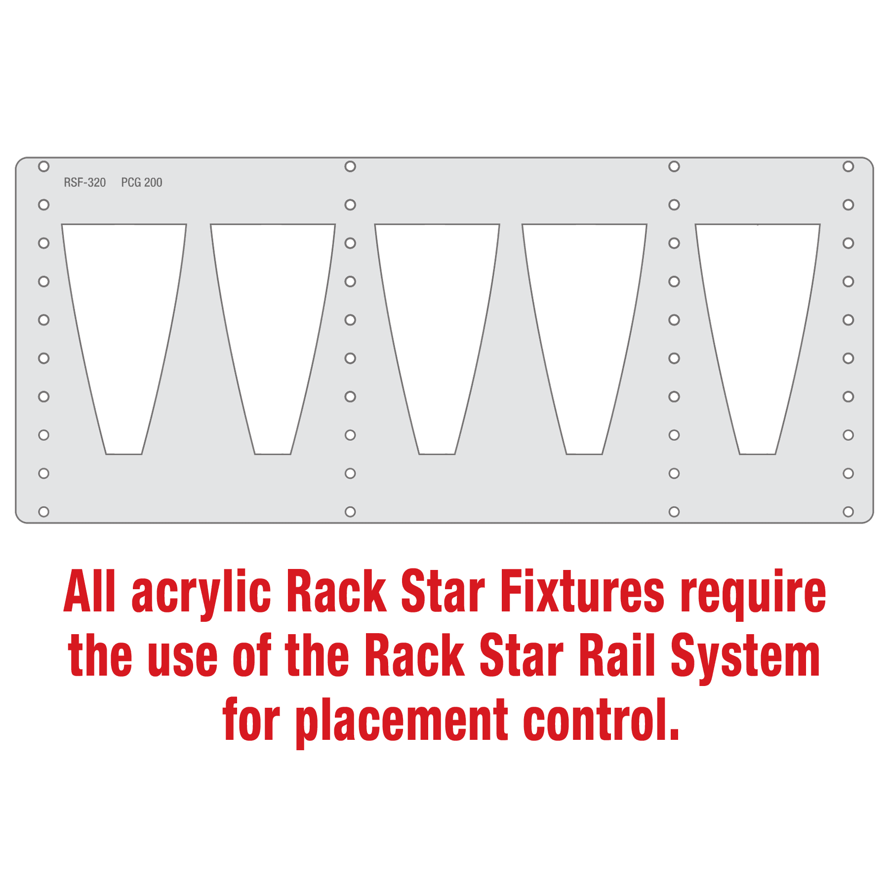 PCG200 16 oz. Pint Mixing Glass Rack Star Fixture- Holds 5