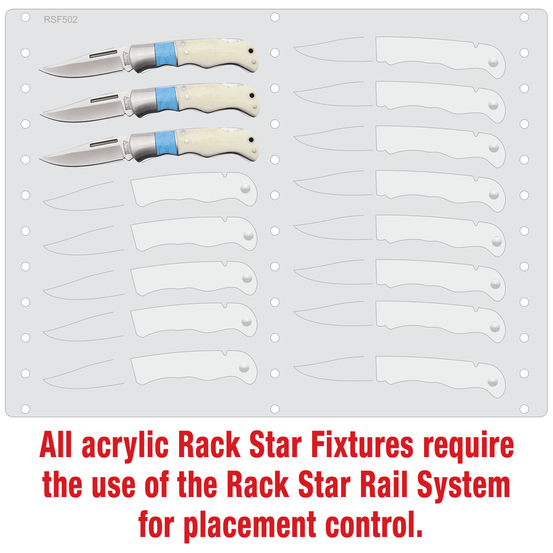 BR1252 Bison River Knife Fixture-Holds 16