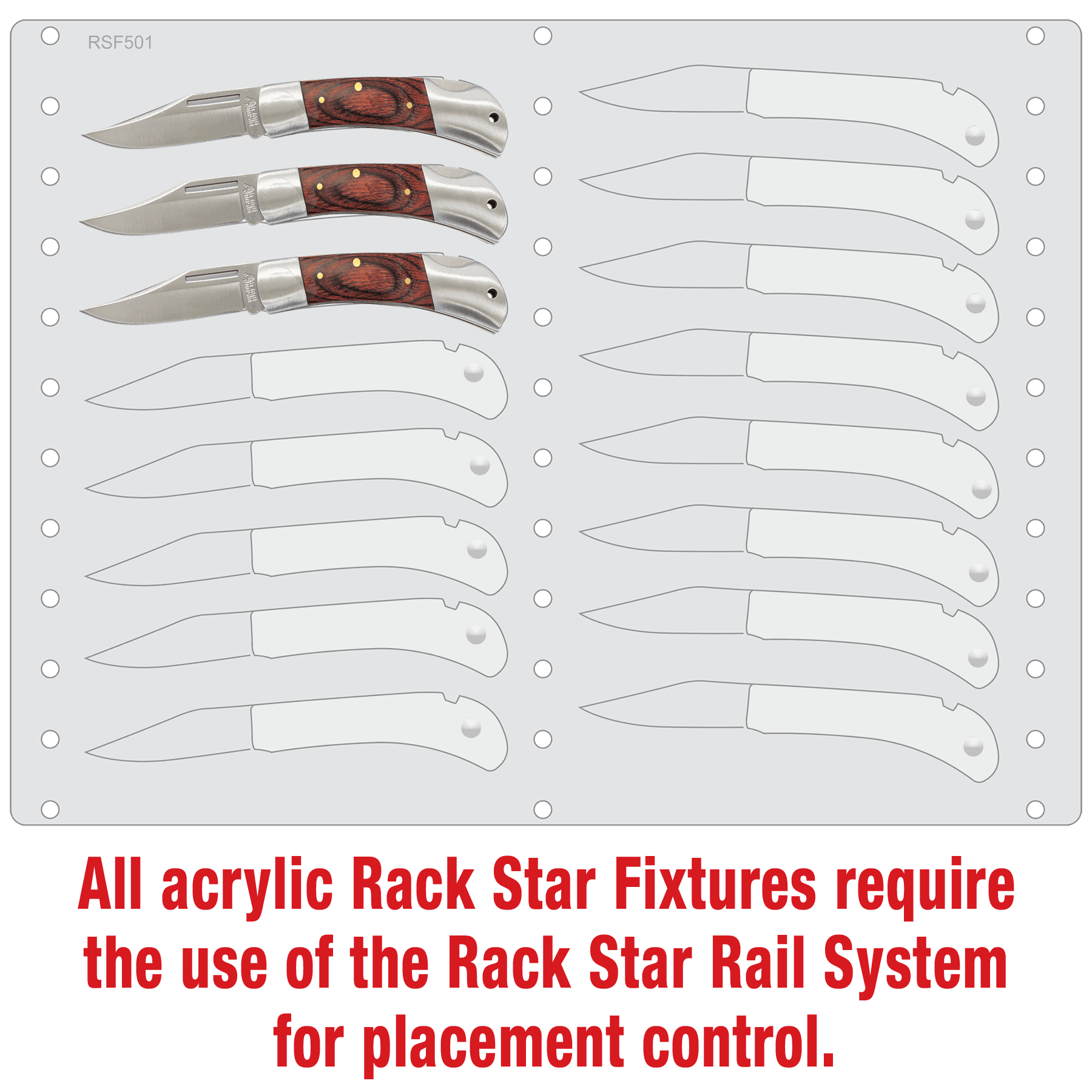 BR1251 Bison River Knife Fixture-Holds 16