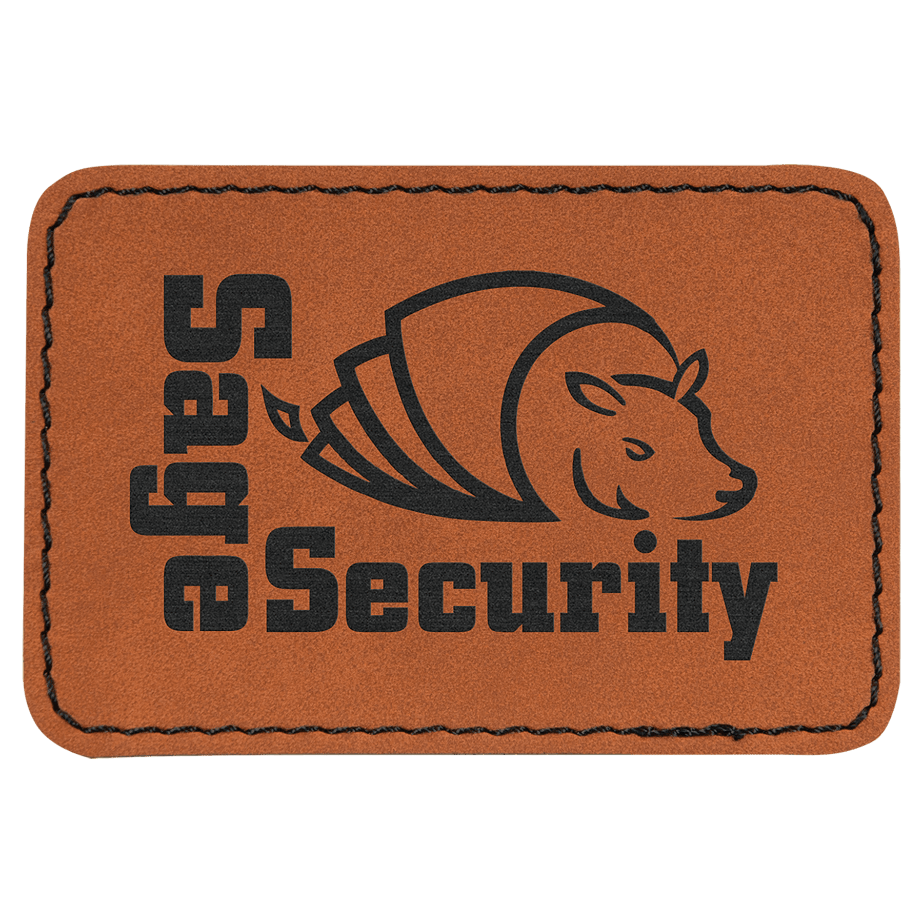 3" x 2" Rawhide Laserable Leatherette Rectangle Patch with Kota Pro Adhesive