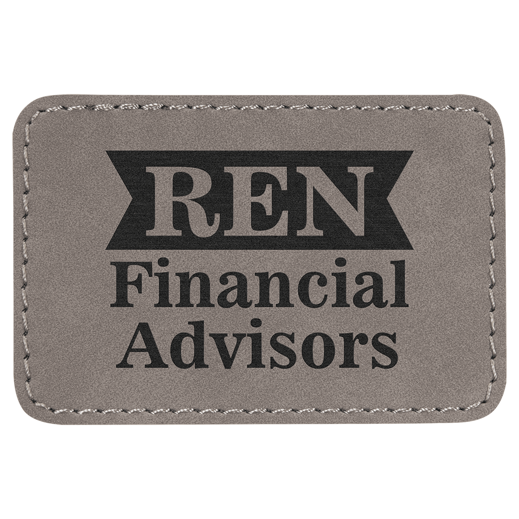 3" x 2" Gray Laserable Leatherette Rectangle Patch with Kota Pro Adhesive