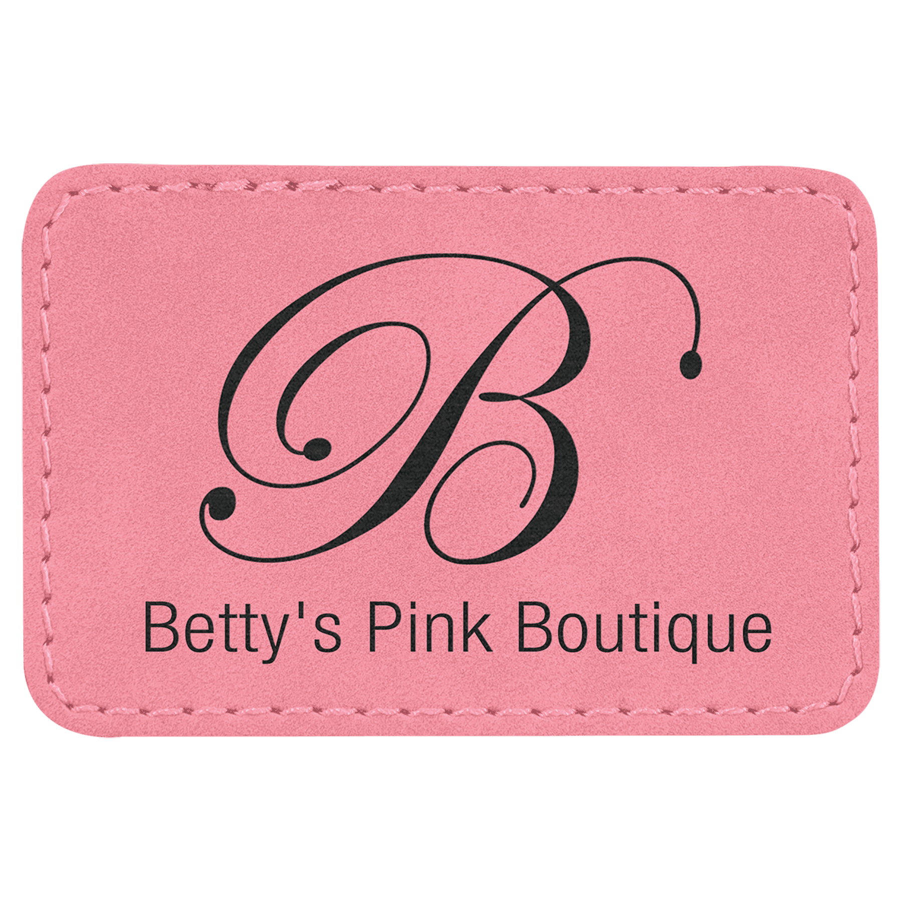 3" x 2" Pink Laserable Leatherette Rectangle Patch with Kota Pro Adhesive