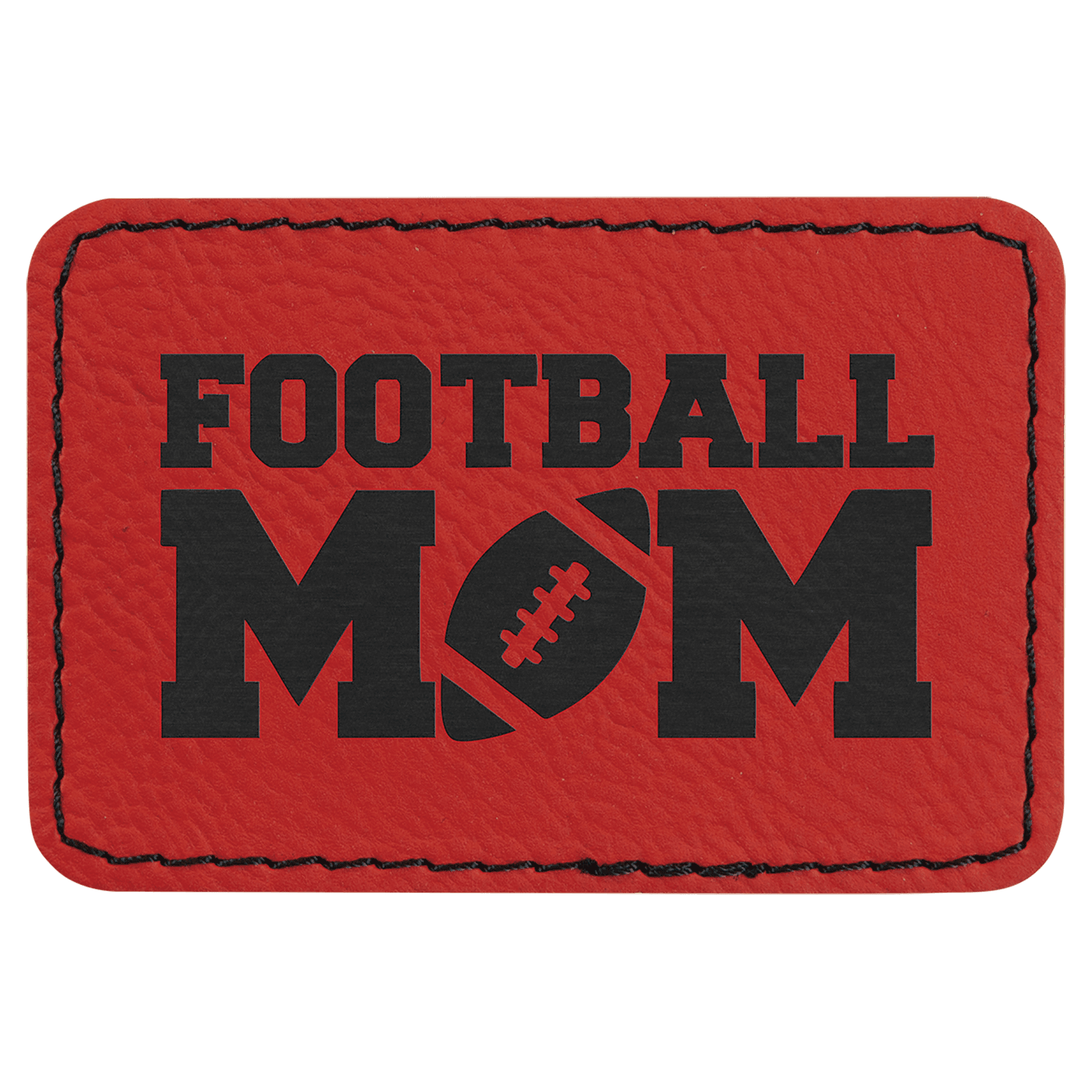 3" x 2" Red Laserable Leatherette Rectangle Patch with Kota Pro Adhesive