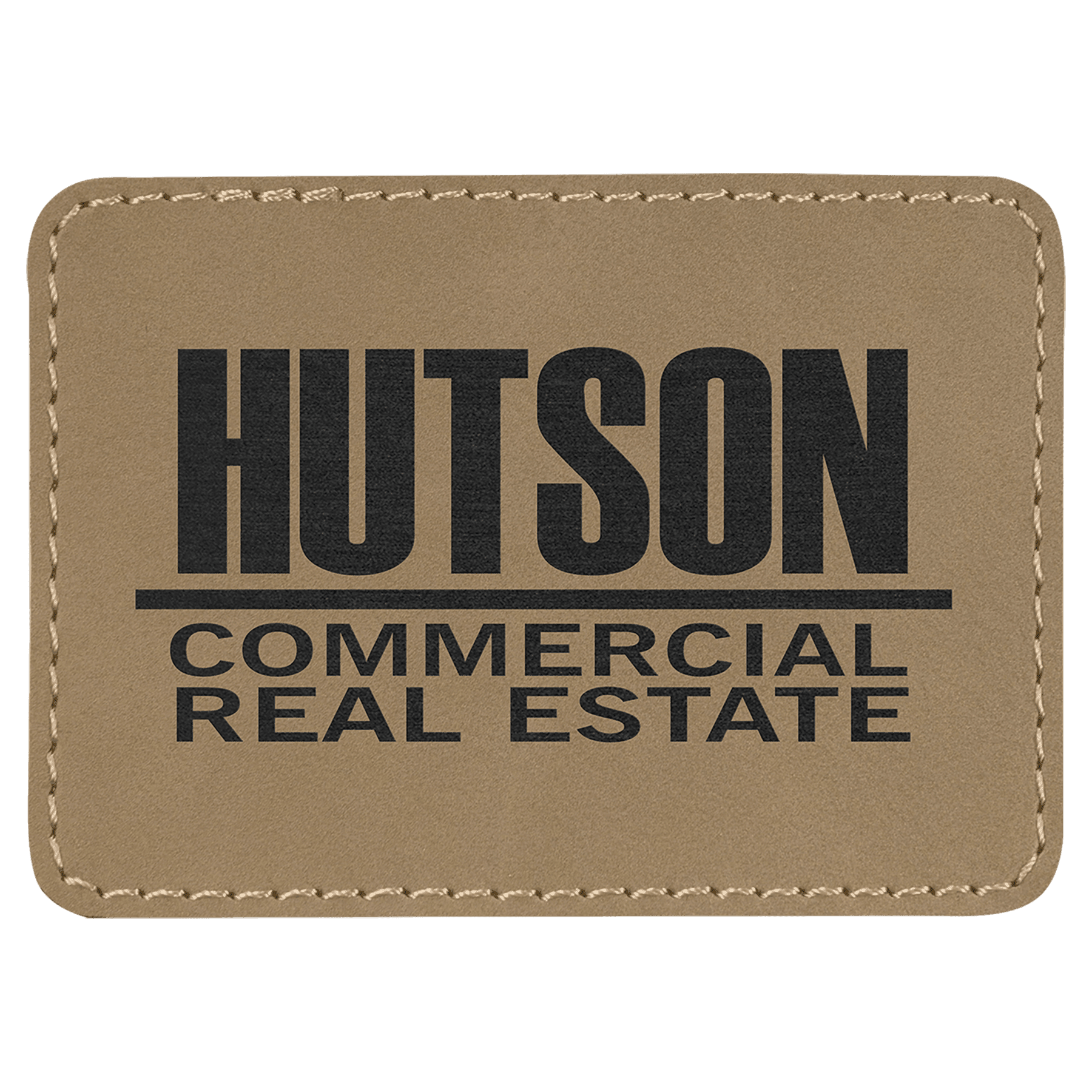 3 1/2" x 2 1/2" Light Brown Laserable Leatherette Rectangle Patch with Kota Pro Adhesive