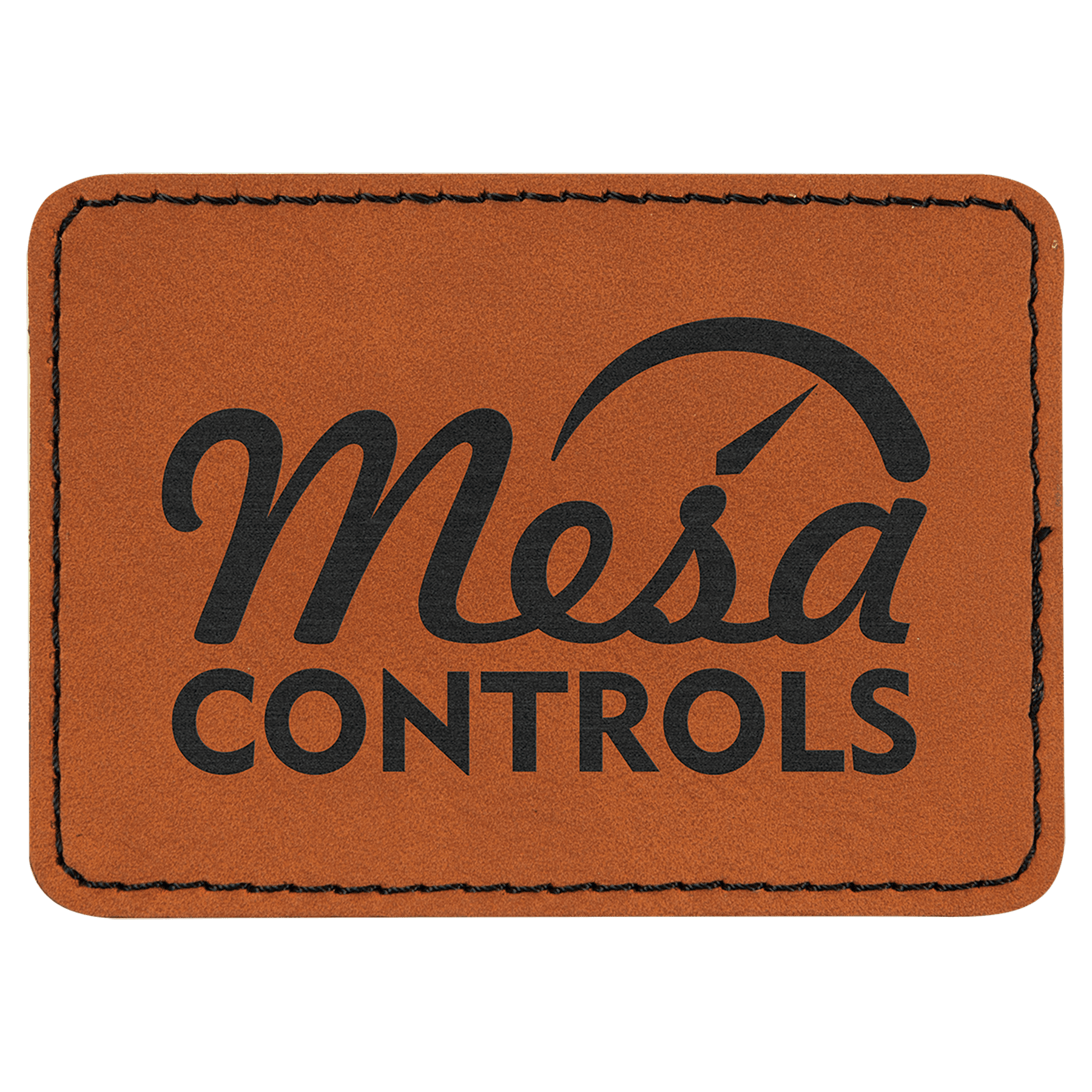 3 1/2" x 2 1/2" Rawhide Laserable Leatherette Rectangle Patch with Kota Pro Adhesive