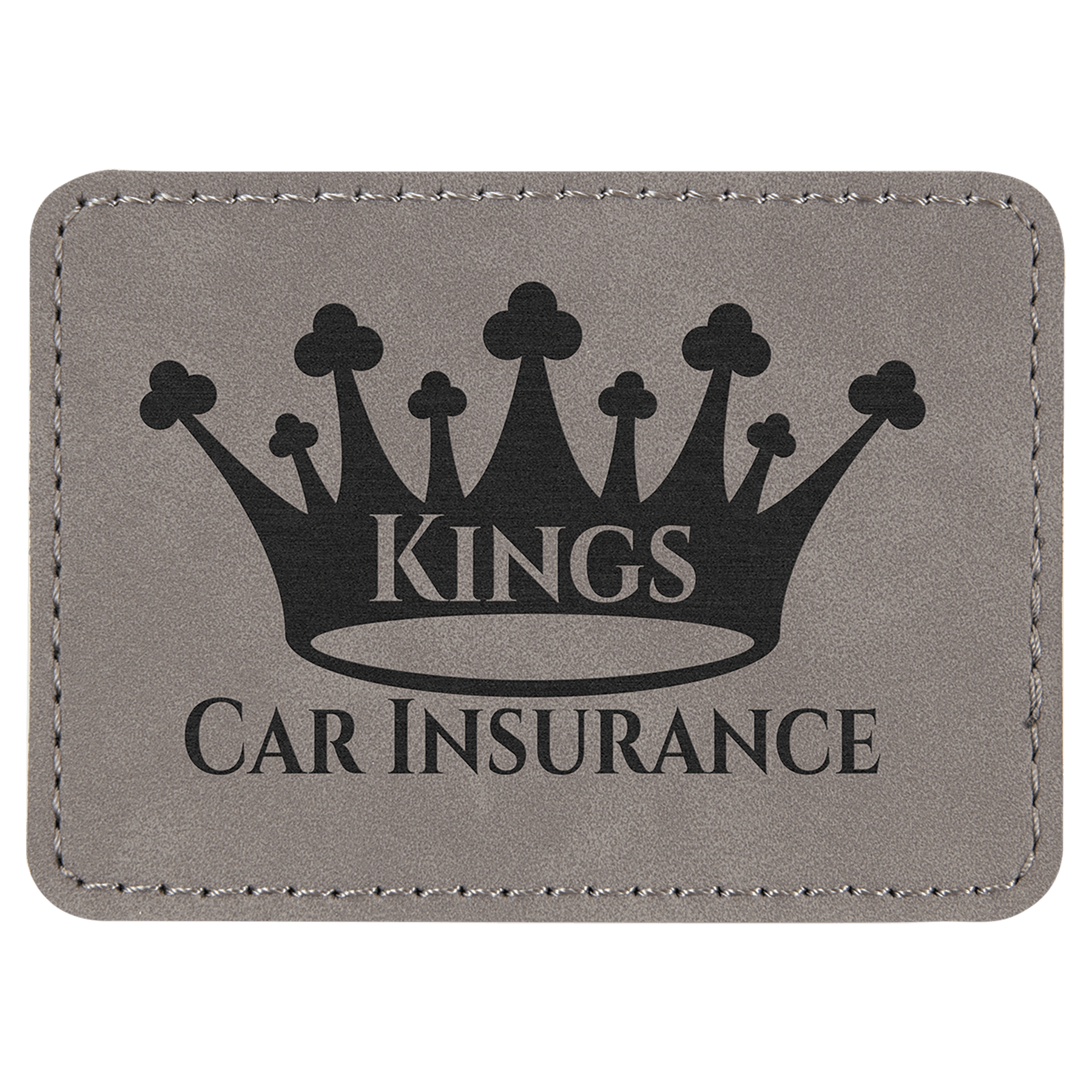 3 1/2" x 2 1/2" Gray Laserable Leatherette Rectangle Patch with Kota Pro Adhesive