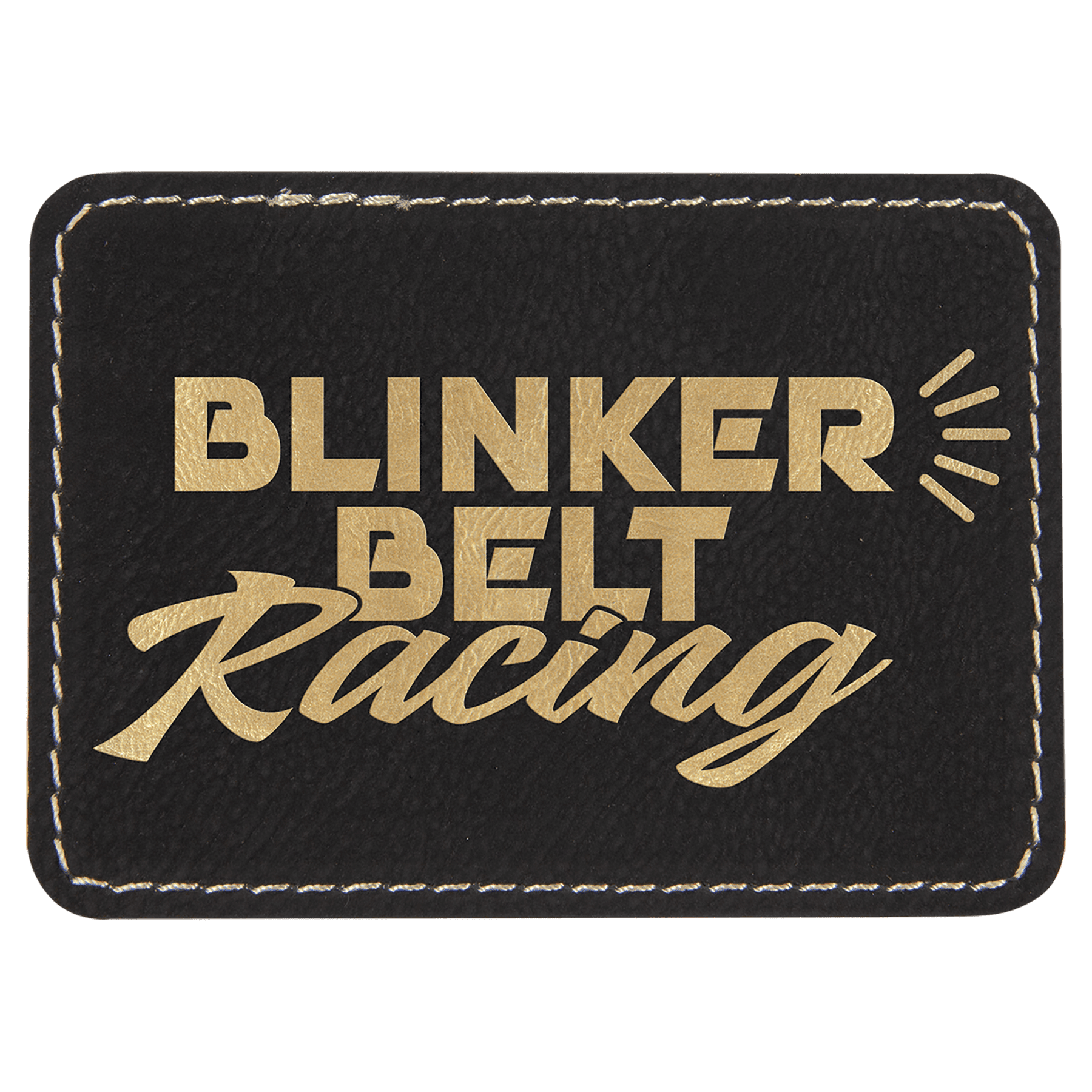 3 1/2" x 2 1/2" Black/Gold Laserable Leatherette Rectangle Patch with Kota Pro Adhesive