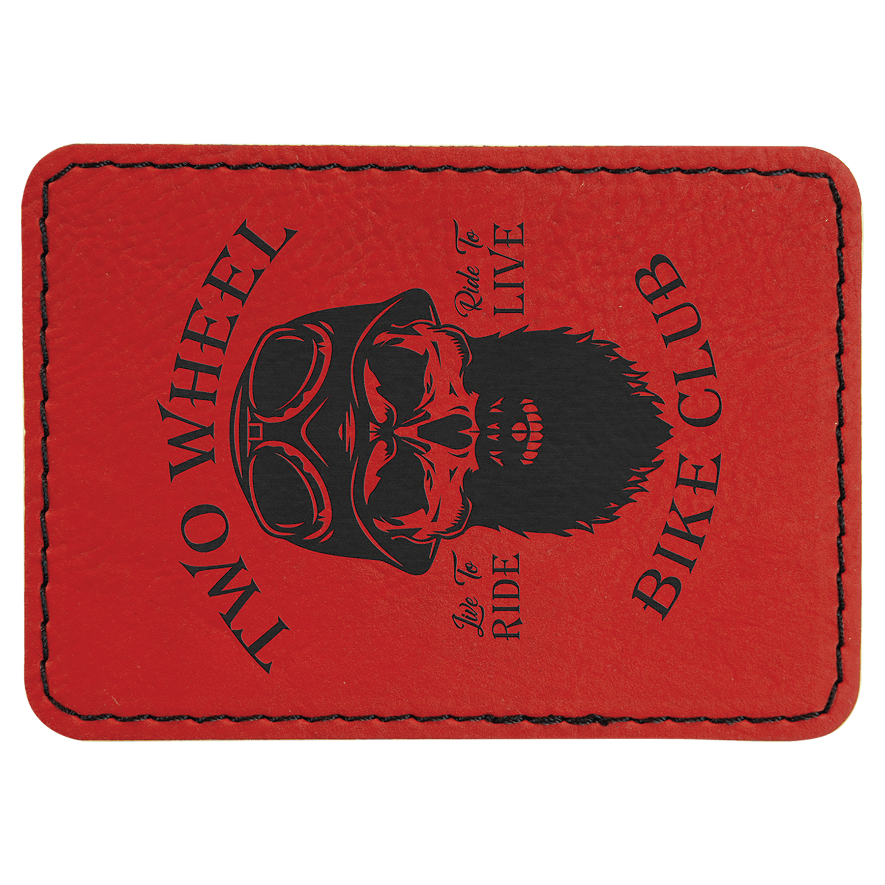 3 1/2" x 2 1/2" Red Laserable Leatherette Rectangle Patch with Kota Pro Adhesive