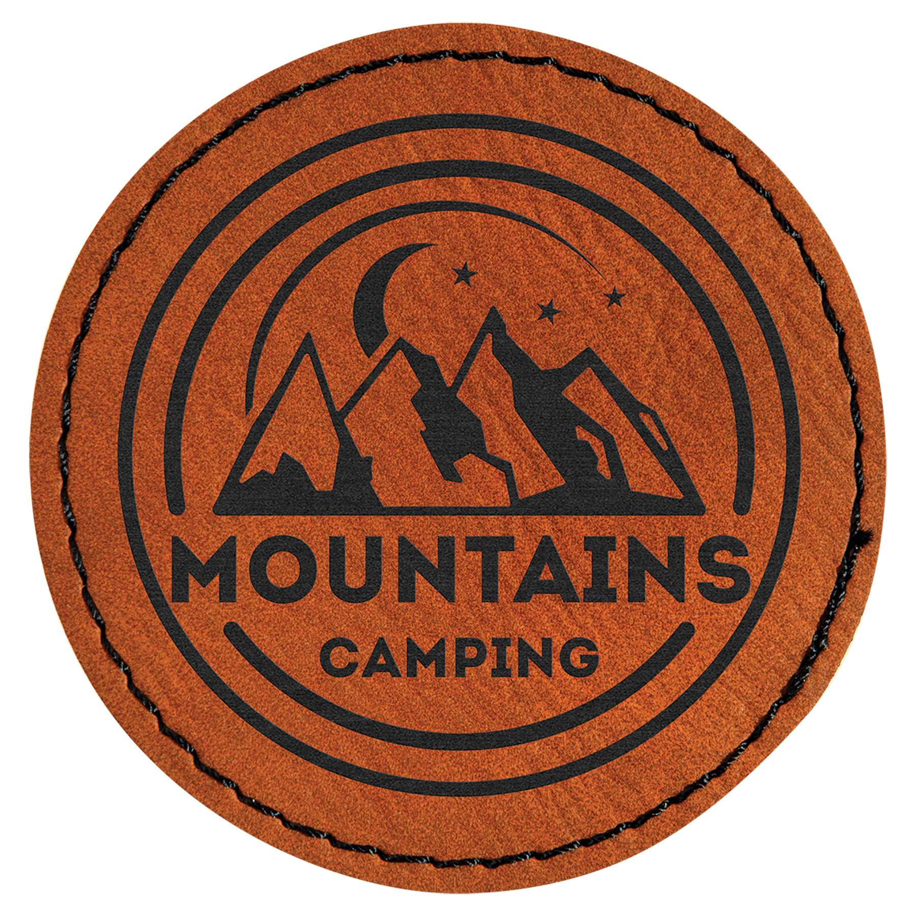 2 1/2" Rawhide Laserable Leatherette Round Patch with Kota Pro Adhesive