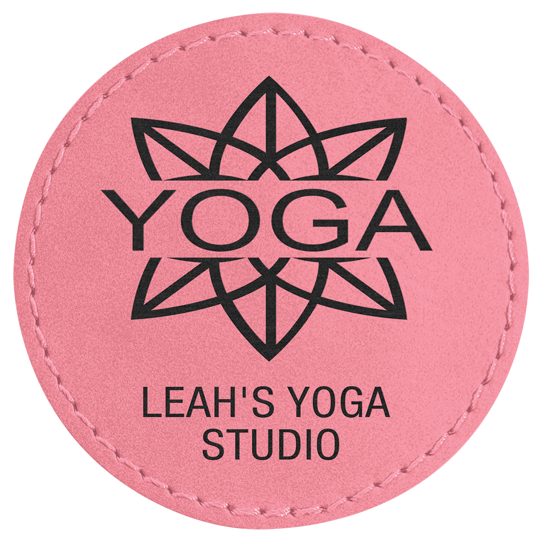 2 1/2" Pink Laserable Leatherette Round Patch with Kota Pro Adhesive