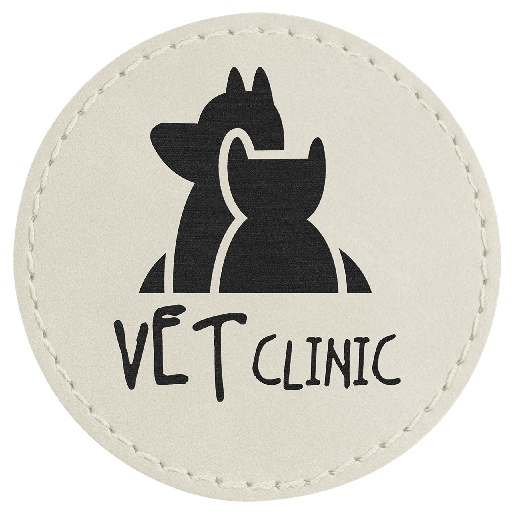 2 1/2" White Laserable Leatherette Round Patch with Kota Pro Adhesive