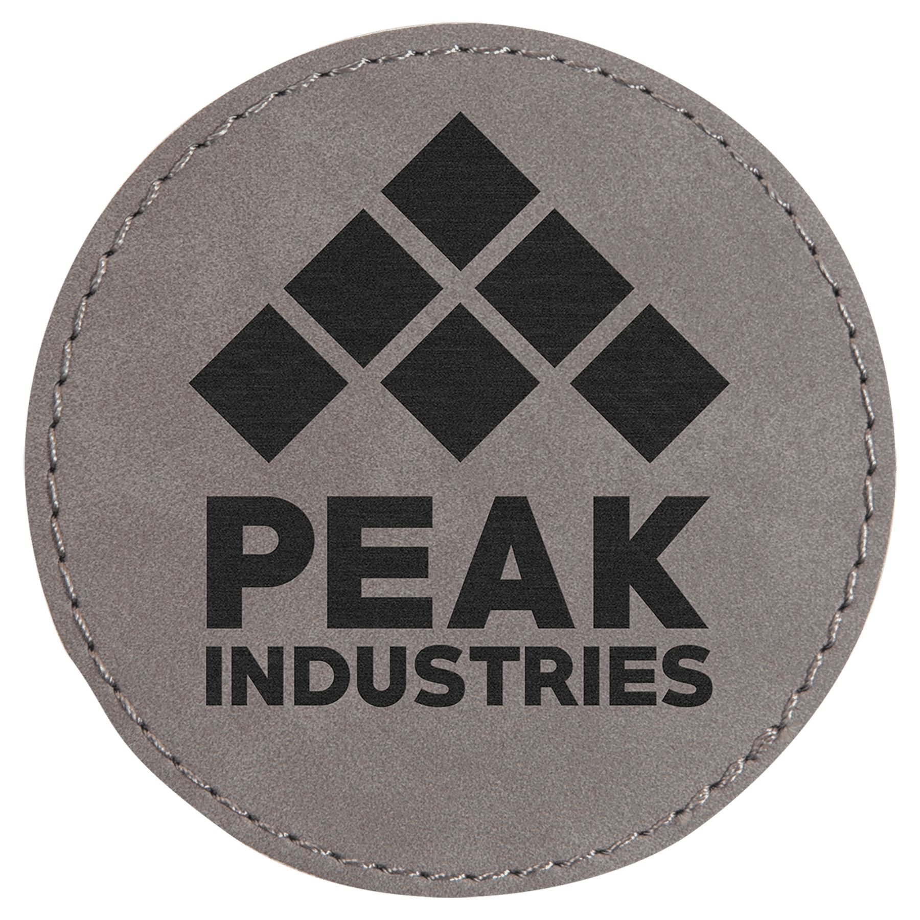3" Gray Laserable Leatherette Round Patch with Kota Pro Adhesive