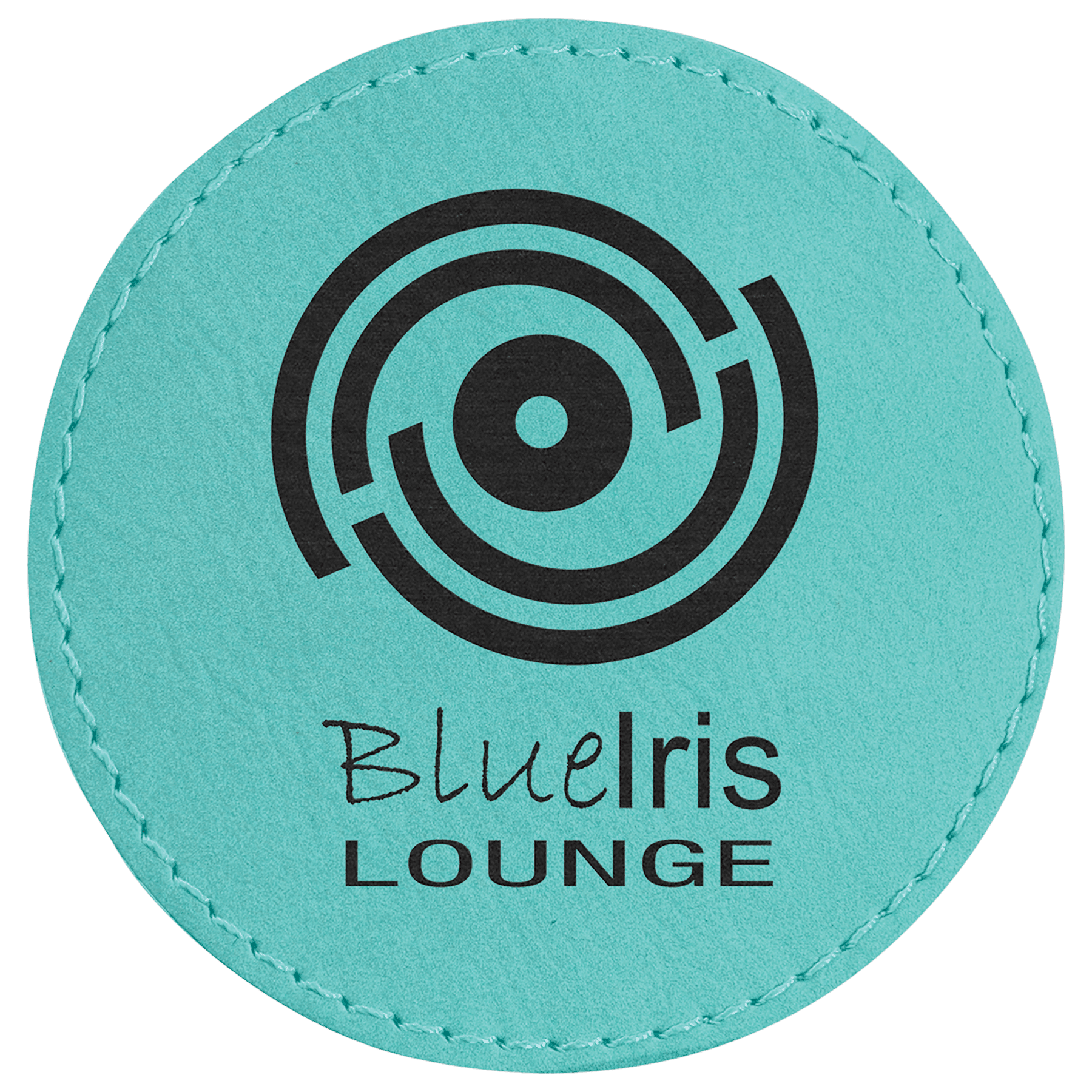 3" Teal Laserable Leatherette Round Patch with Kota Pro Adhesive