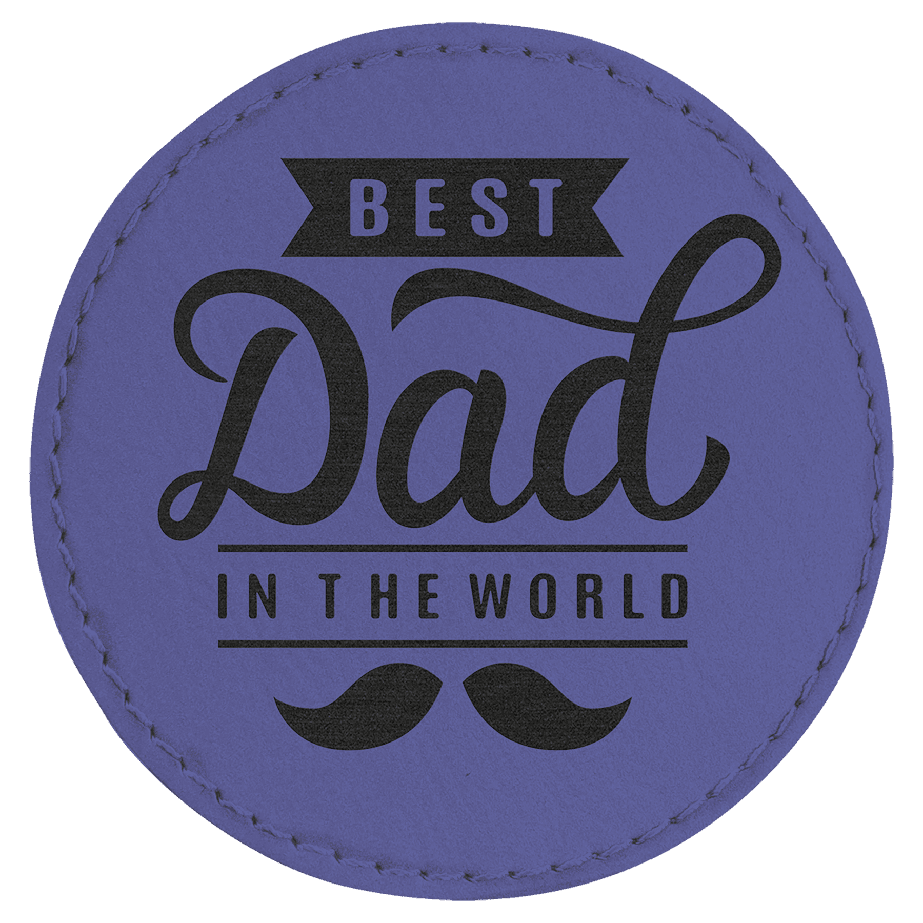 3" Purple Laserable Leatherette Round Patch with Kota Pro Adhesive