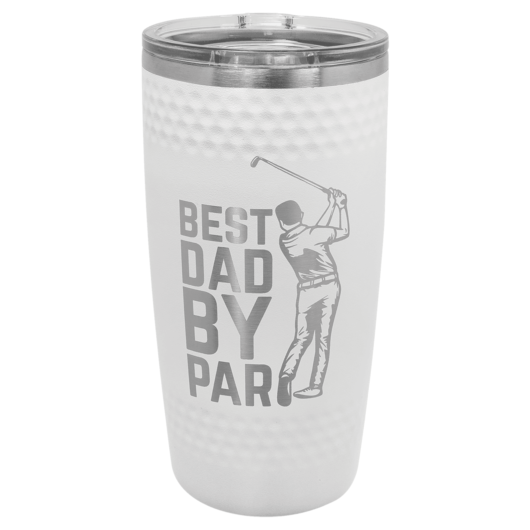 Polar Camel 20 oz. White Golf Tumbler - Smooth Center with Dimples and Slider Lid